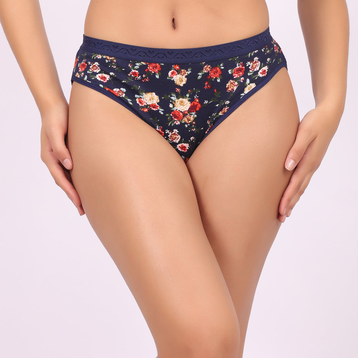 Nudiva Premium Cotton Stretch Fabric Hipster Panties: Pack of 3
