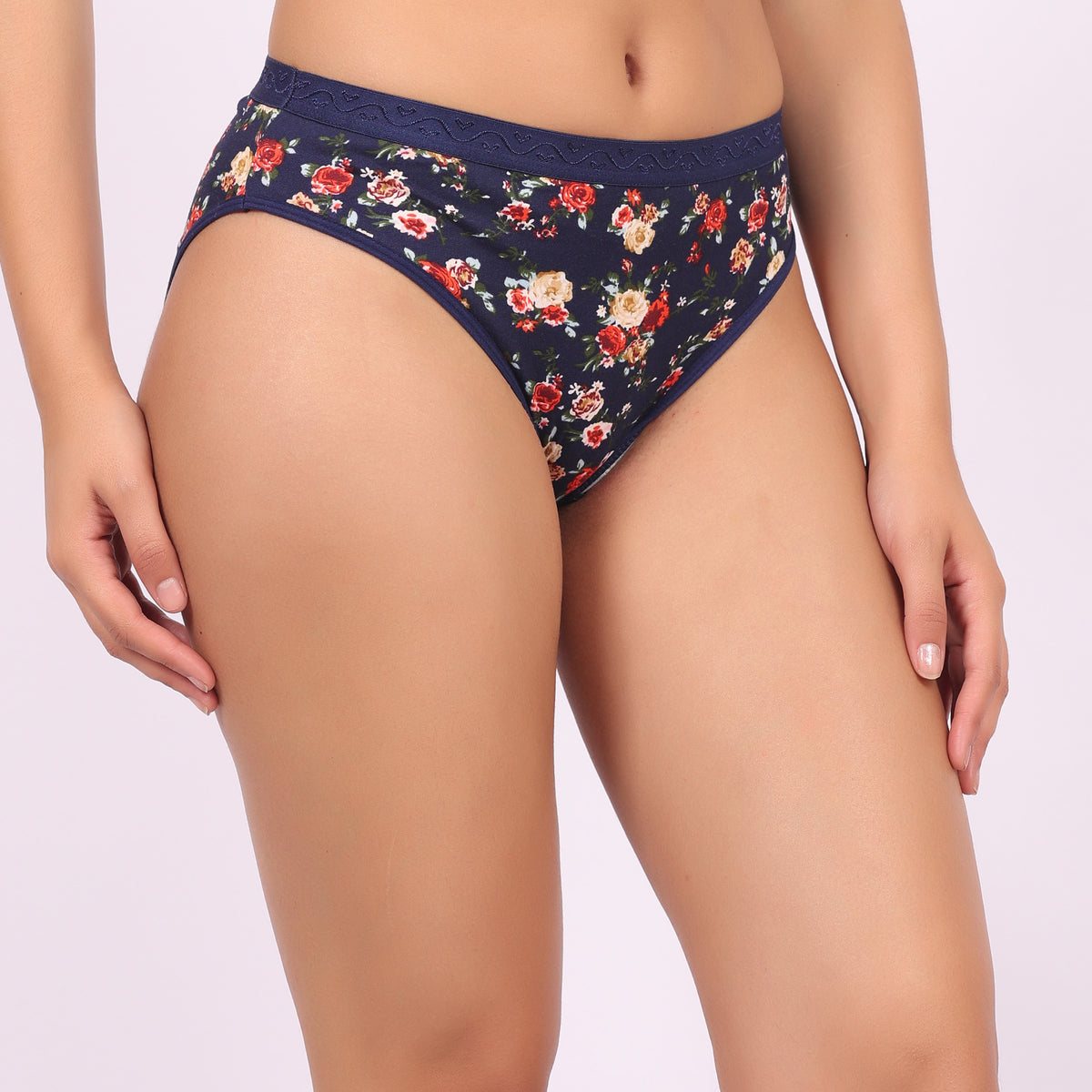 Nudiva Premium Cotton Stretch Fabric Hipster Panties: Pack of 3