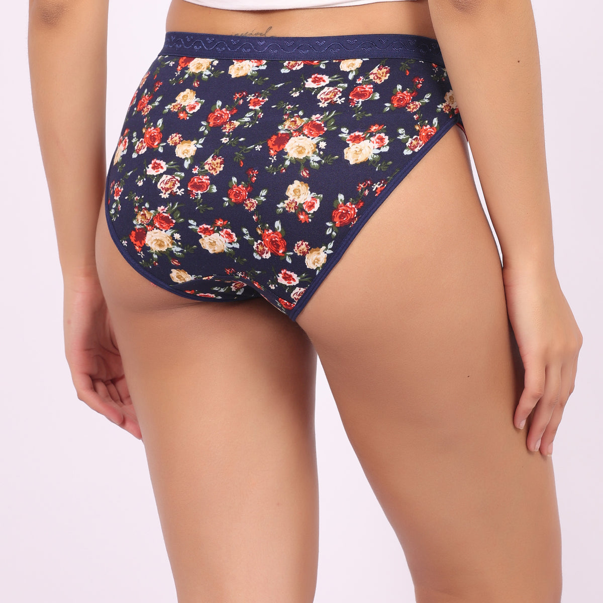 Nudiva Premium Cotton Stretch Fabric Hipster Panties: Pack of 3