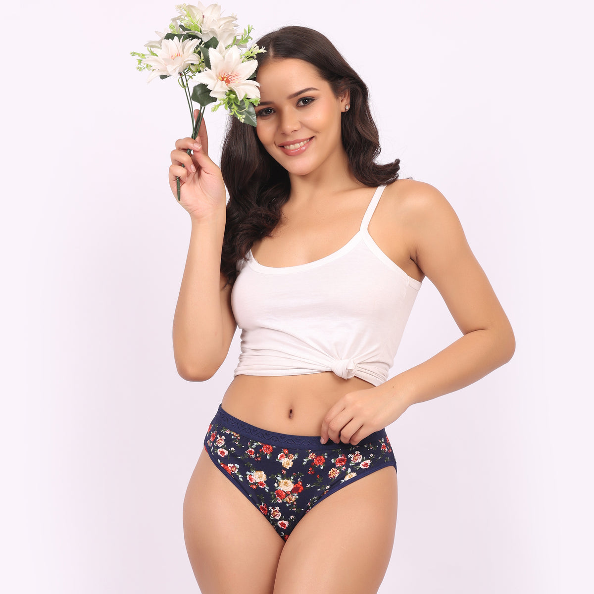 Nudiva Premium Cotton Stretch Fabric Hipster Panties: Pack of 3