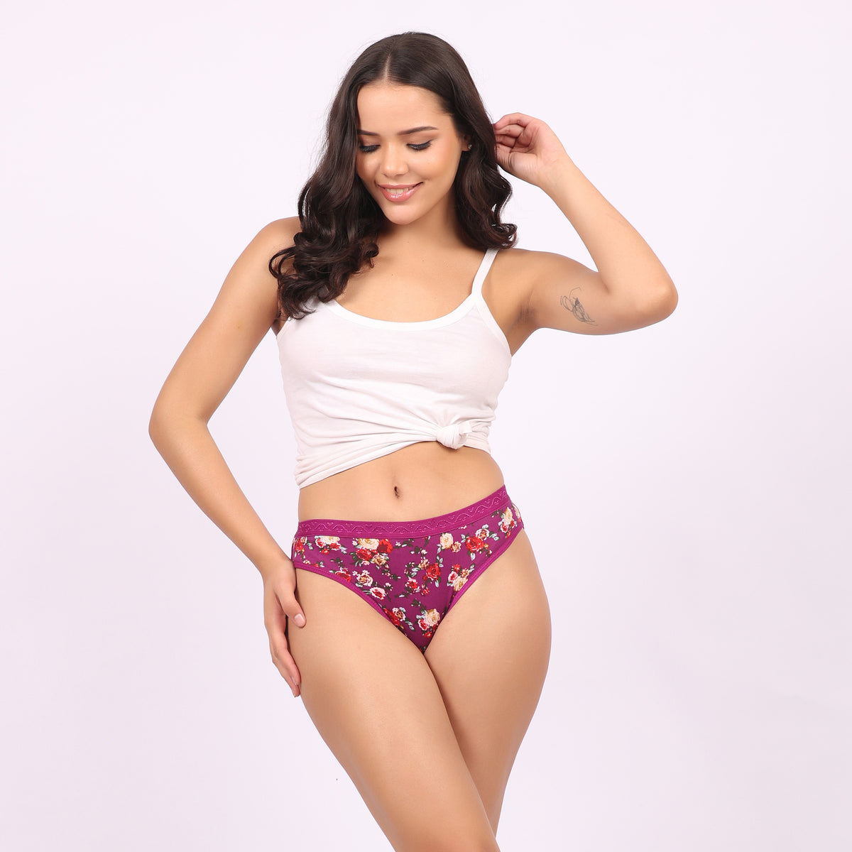 Nudiva Premium Cotton Stretch Fabric Hipster Panties: Pack of 3
