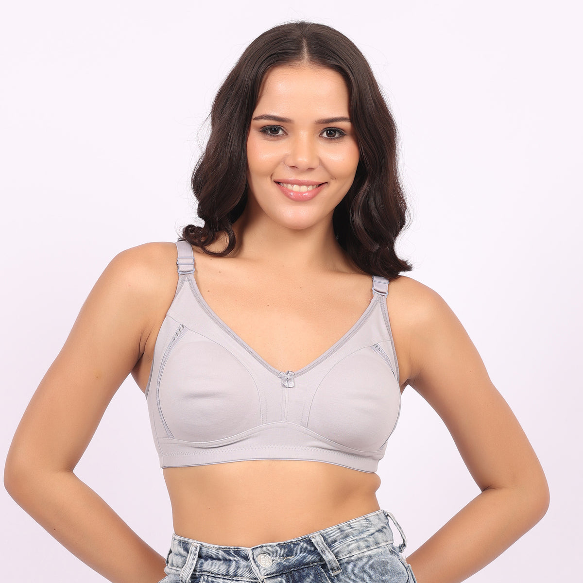 Women Non-Padded Non-Wired Sports Bra | Full Coverage Comfortable Everyday & Yoga Bra | Breathable Stretch Fit