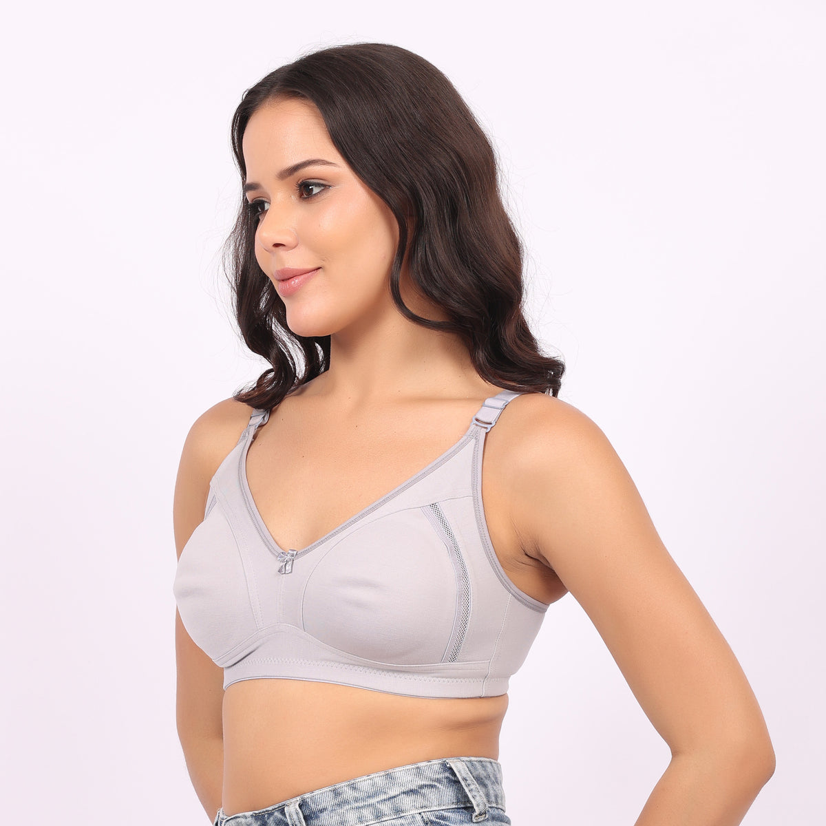Women Non-Padded Non-Wired Sports Bra | Full Coverage Comfortable Everyday & Yoga Bra | Breathable Stretch Fit
