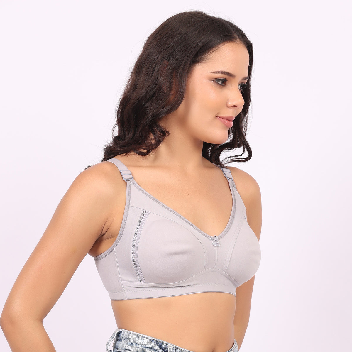 Women Non-Padded Non-Wired Sports Bra | Full Coverage Comfortable Everyday & Yoga Bra | Breathable Stretch Fit