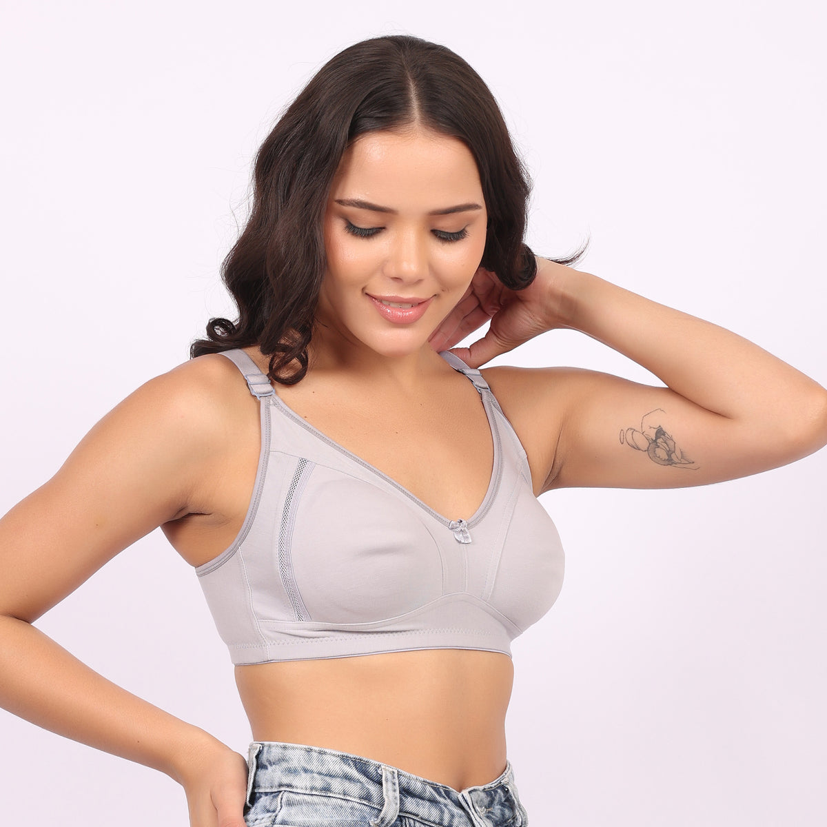 Women Non-Padded Non-Wired Sports Bra | Full Coverage Comfortable Everyday & Yoga Bra | Breathable Stretch Fit