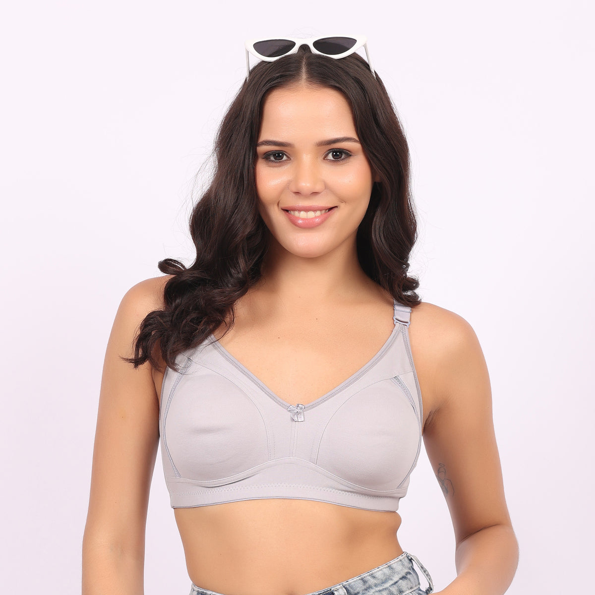 Women Non-Padded Non-Wired Sports Bra | Full Coverage Comfortable Everyday & Yoga Bra | Breathable Stretch Fit