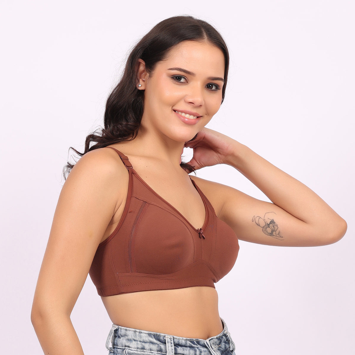 Women Non-Padded Non-Wired Sports Bra | Full Coverage Comfortable Everyday & Yoga Bra | Breathable Stretch Fit (Pack of 3)