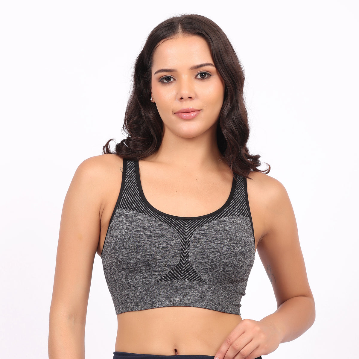 Women's Reversible Sports Bra | Double-Sided Seamless Stretch Activewear Bra | Removable Pads | Wirefree Workout & Everyday Wear | Black & Lilac | Multiple Sizes | Pack of 2