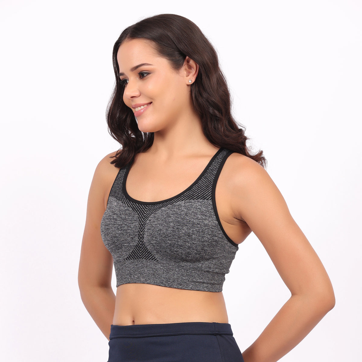 Women's Reversible Sports Bra | Double-Sided Seamless Stretch Activewear Bra | Removable Pads | Wirefree Workout & Everyday Wear | Black & Lilac | Multiple Sizes | Pack of 2