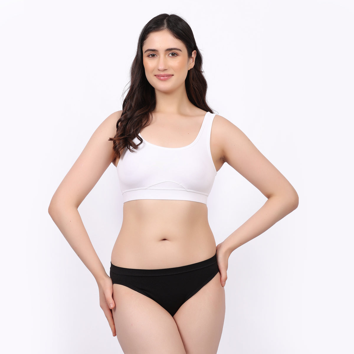 Nudiva Comfortable Mid-Rise Fit Seemless Panties: Pack of 2