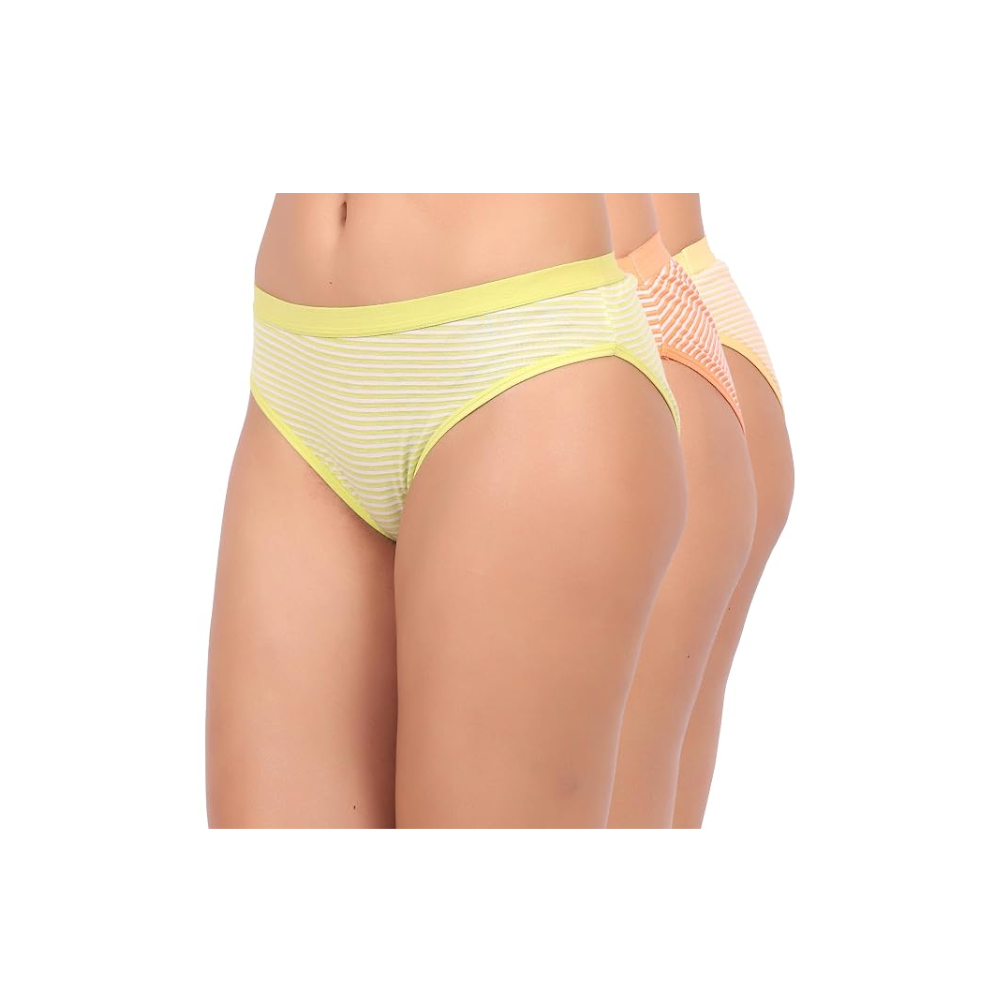 Nudiva Breathable Antibacterial Mid-Rise Hipster Panties: Pack of 3