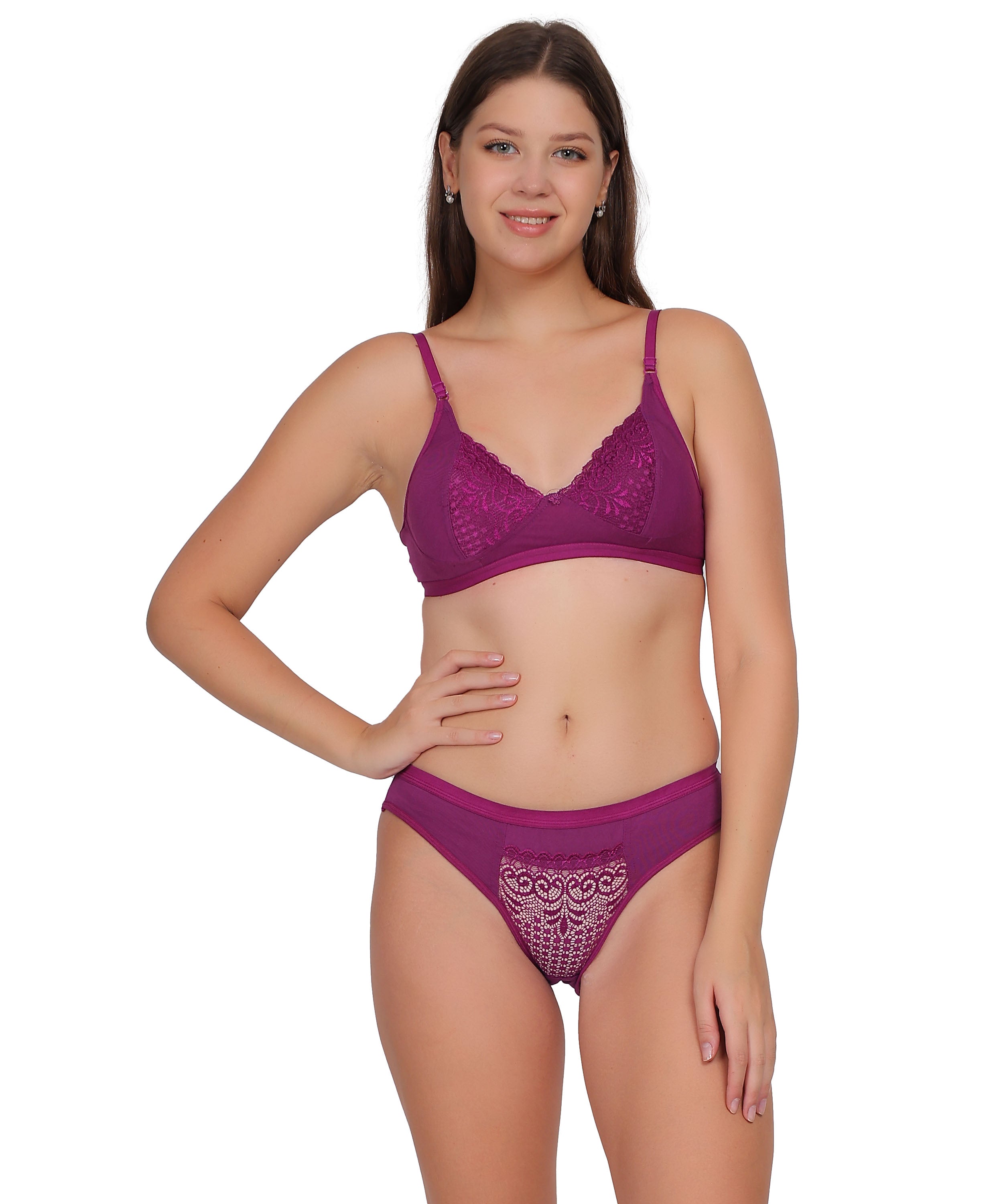 Nudiva Non Padded Self-Design Lingerie Set