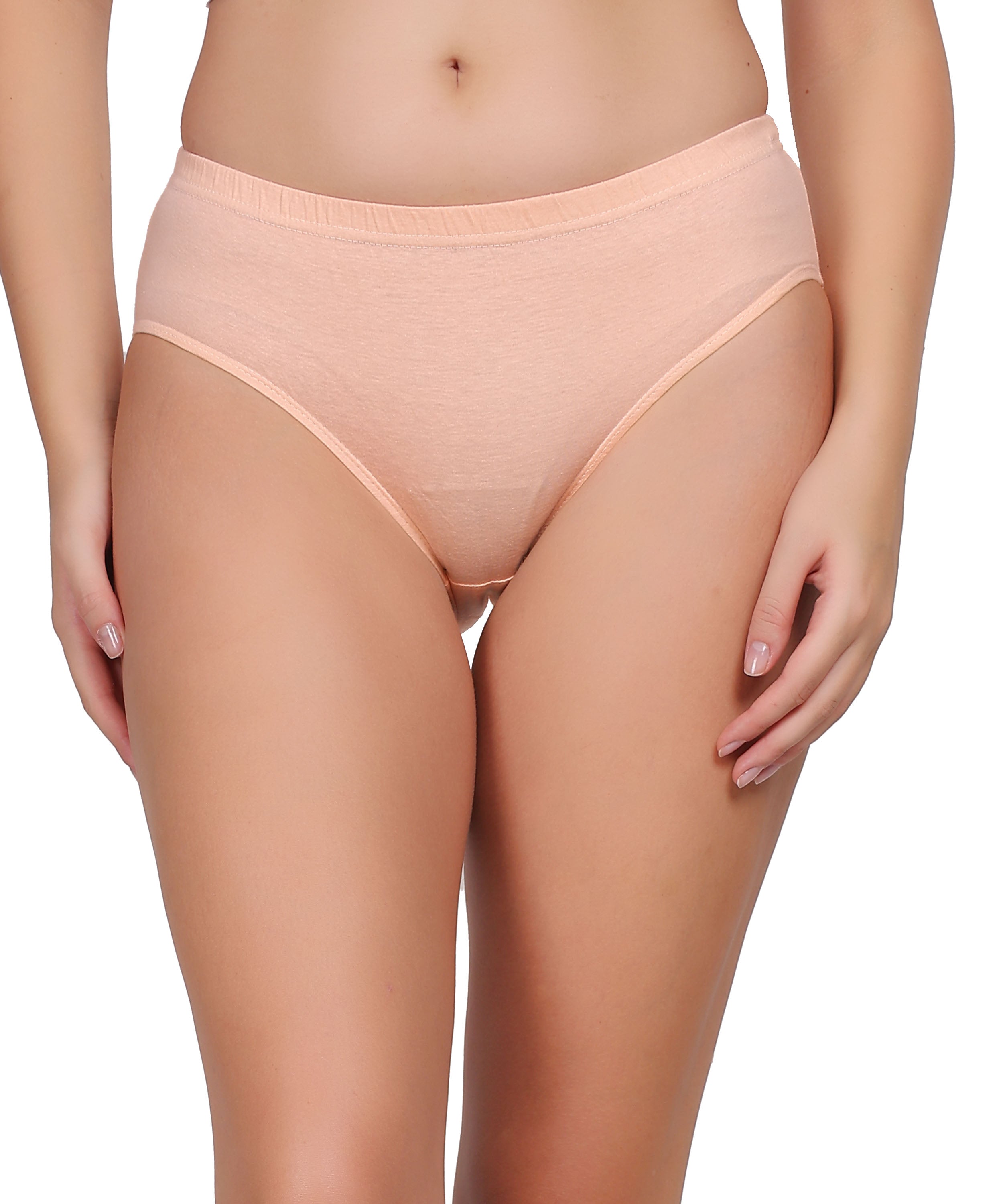 Nudiva Mid-Rise Plain Hipster Panties: Pack of 6