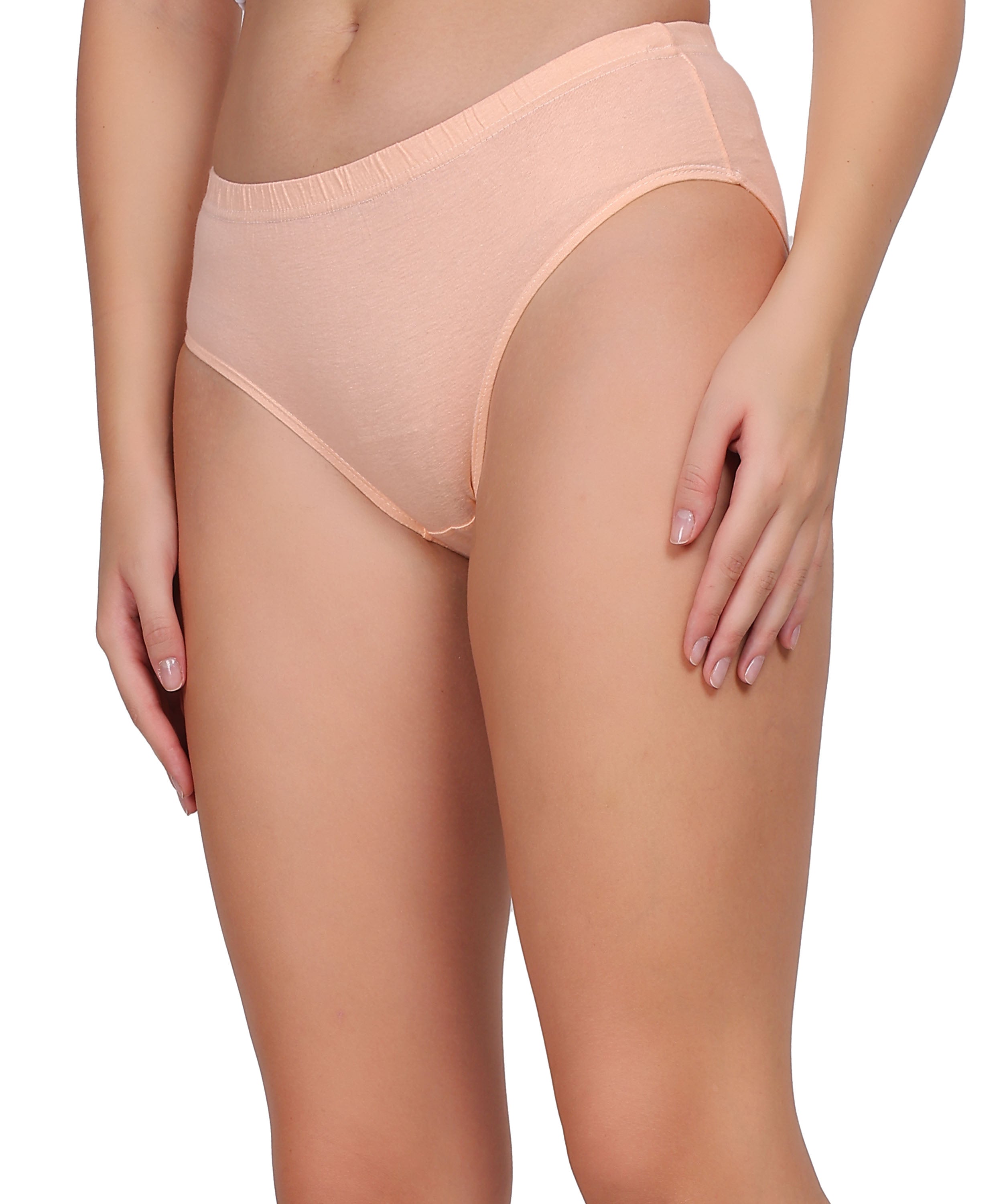 Nudiva Mid-Rise Plain Hipster Panties: Pack of 6