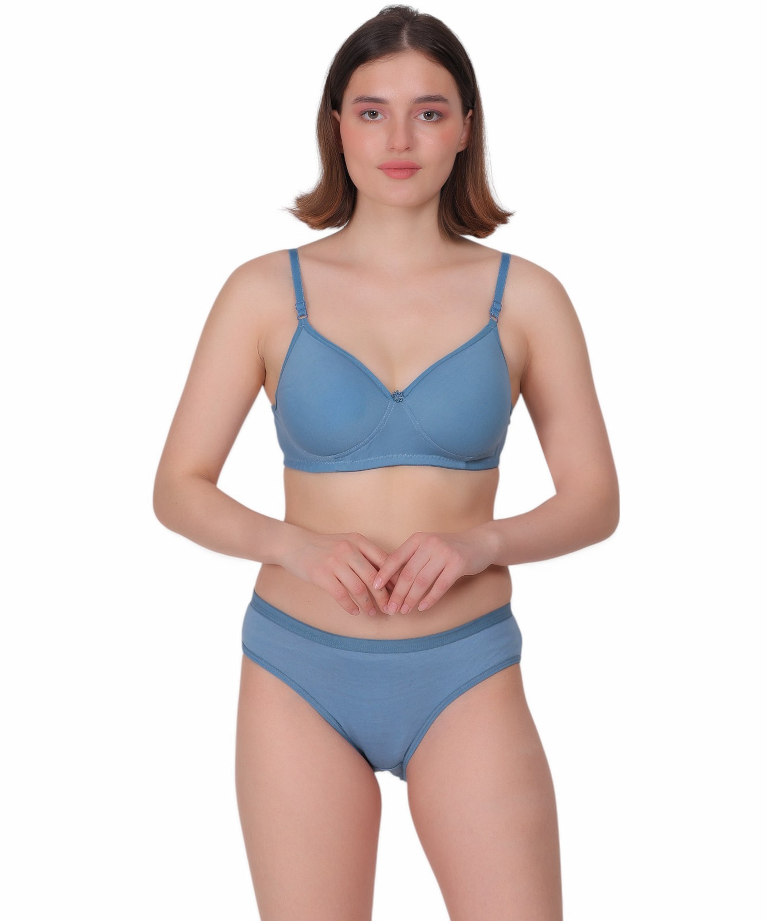 Versatile Comfort: Nudiva Padded Full Coverage Lingerie Set (Pack Of 3)