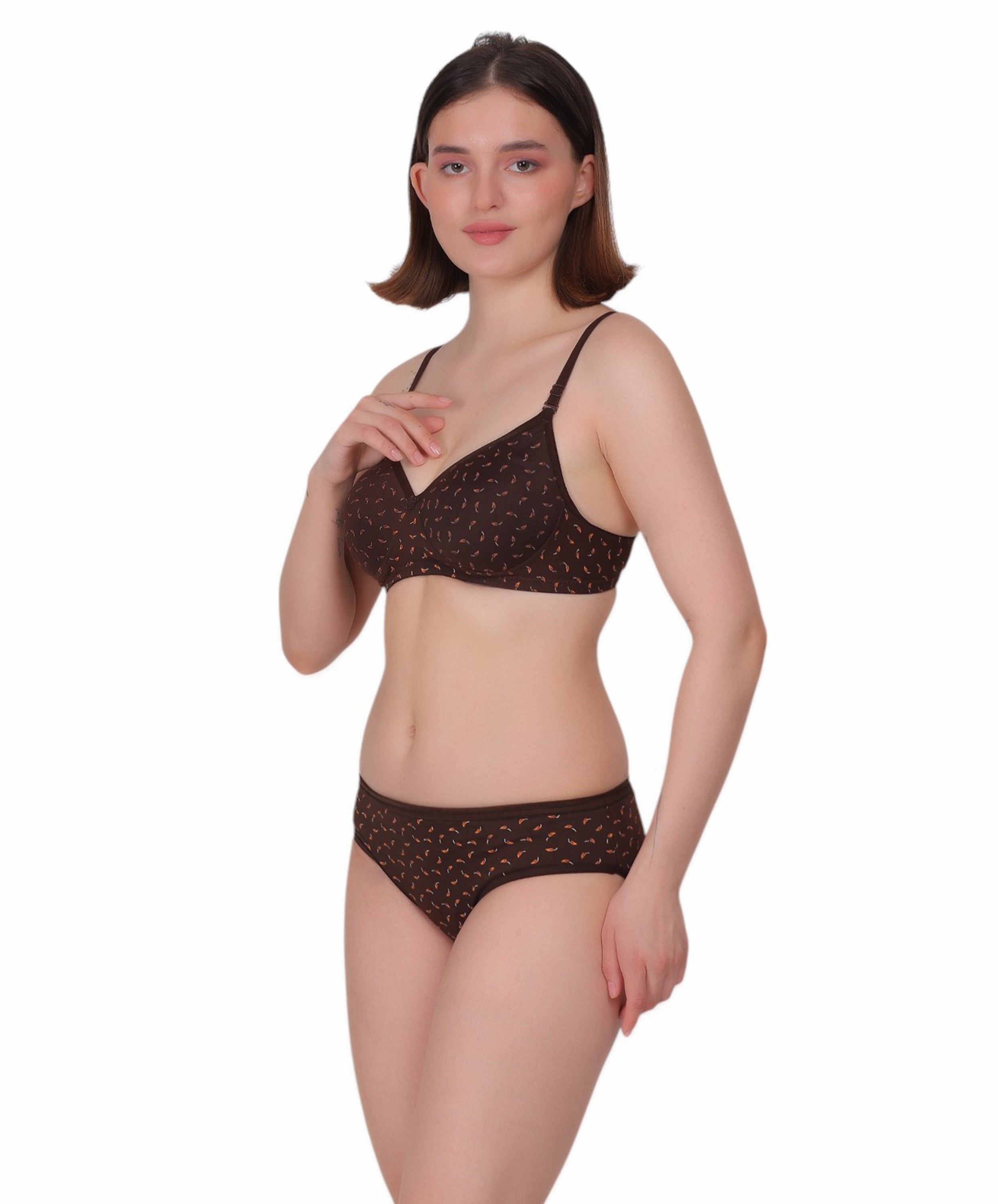 Printed Lingerie Set: Padded Support & Style