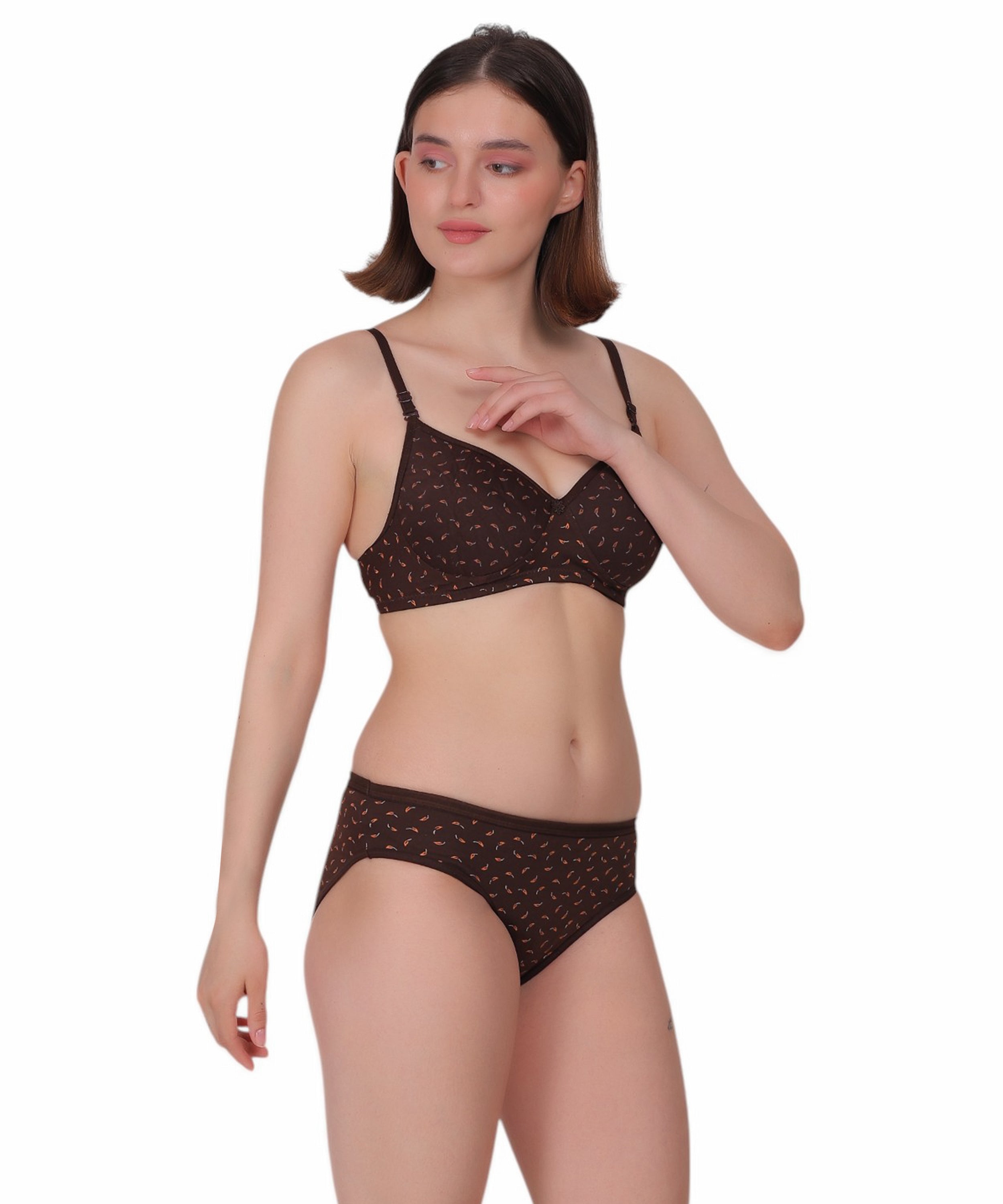 Printed Lingerie Set: Padded Support & Style