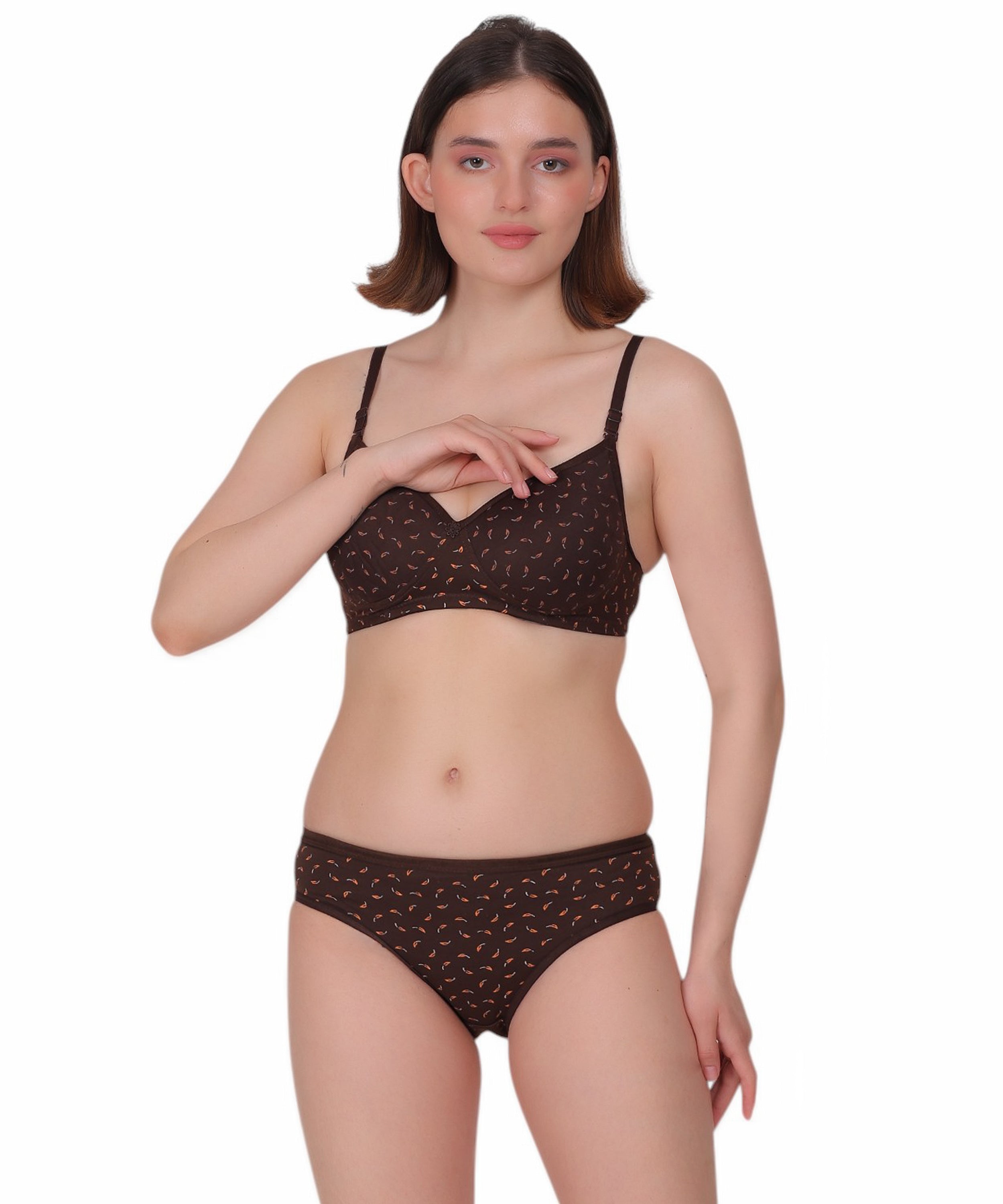 Printed Lingerie Set: Padded Support & Style