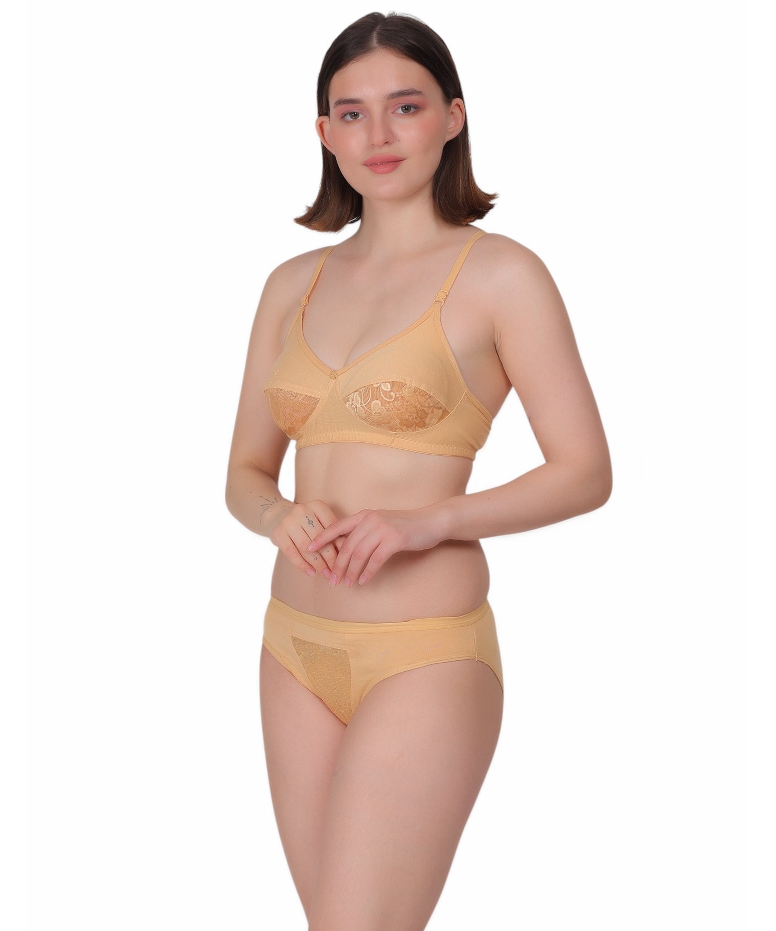 Playful & Chic: Nudiva Non Padded Self-Design Lingerie Set