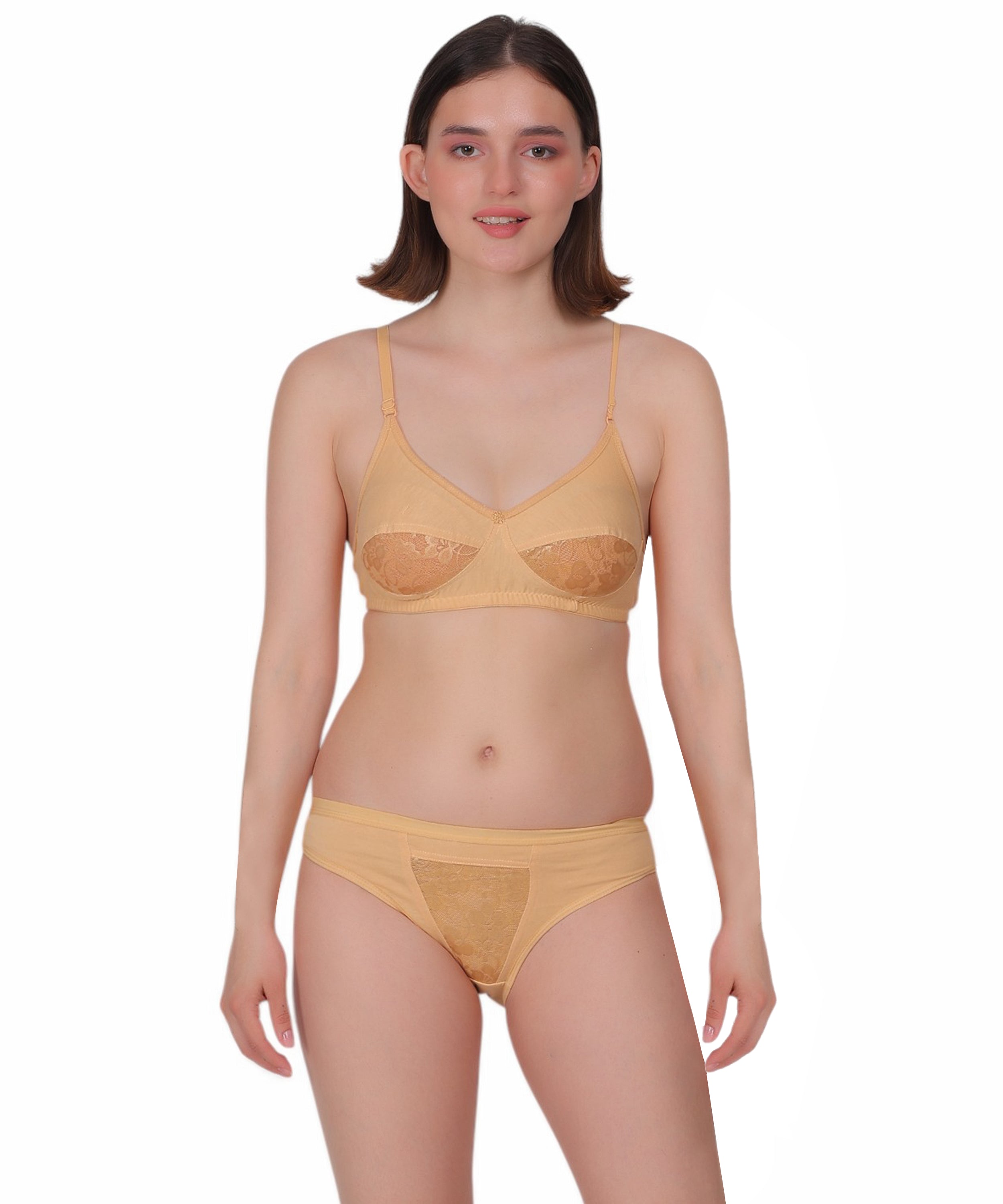 Playful & Chic: Nudiva Non Padded Self-Design Lingerie Set