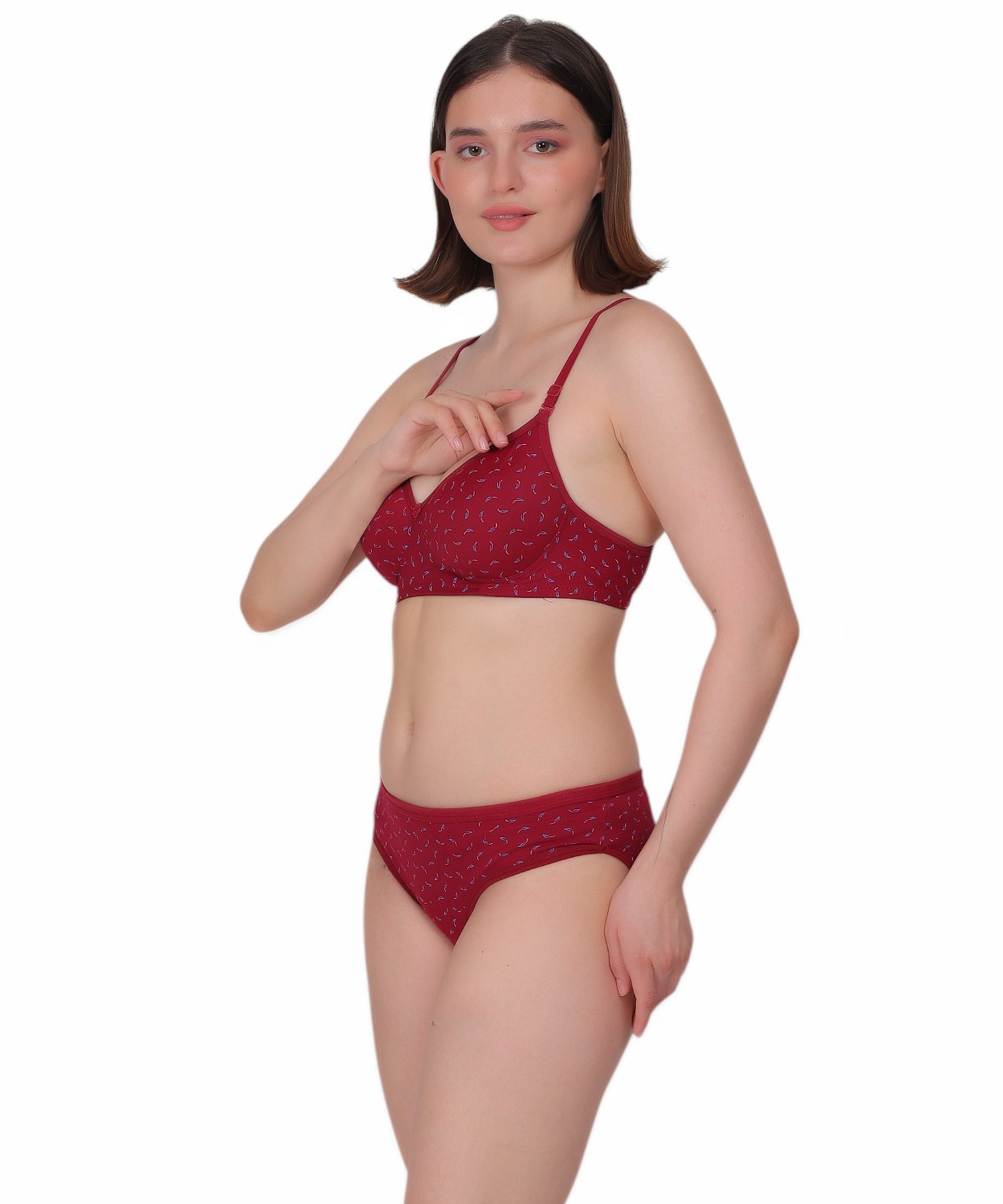 Printed Lingerie Set: Padded Support & Style