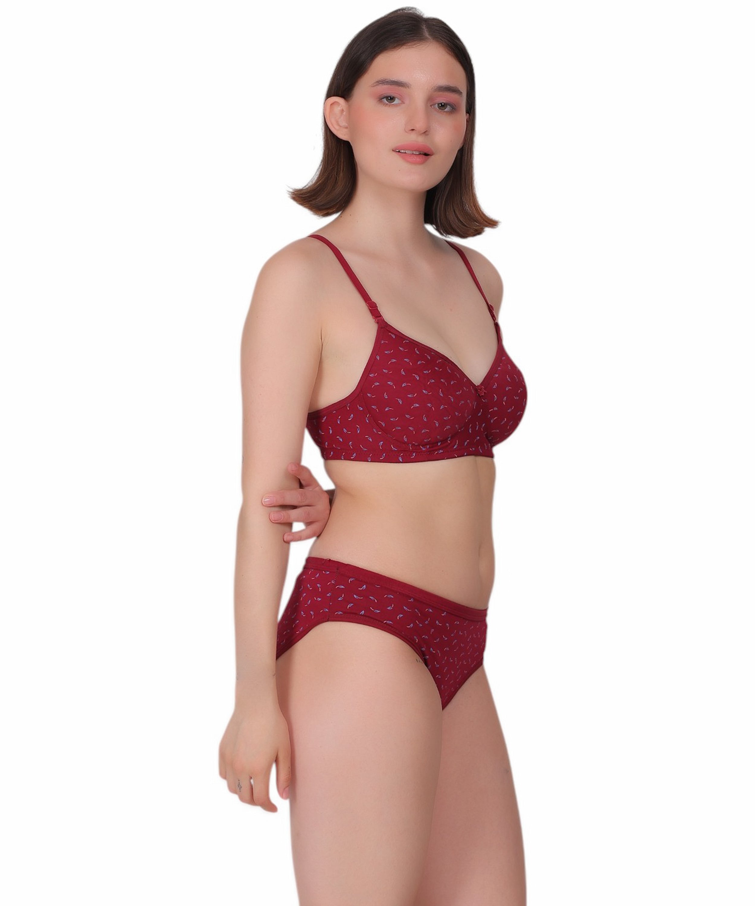 Printed Lingerie Set: Padded Support & Style