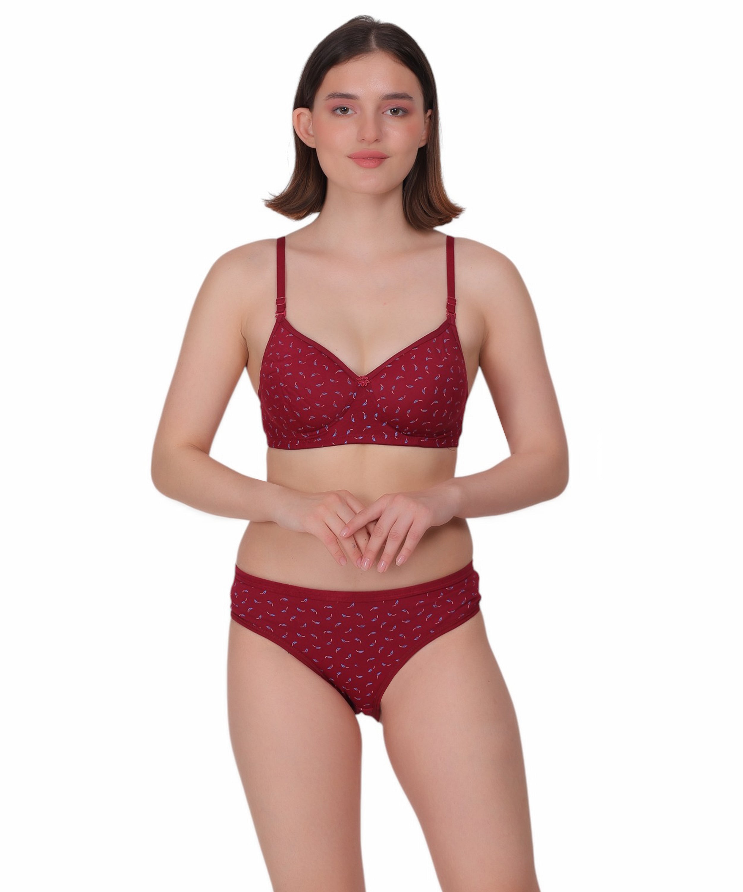 Printed Lingerie Set: Padded Support & Style