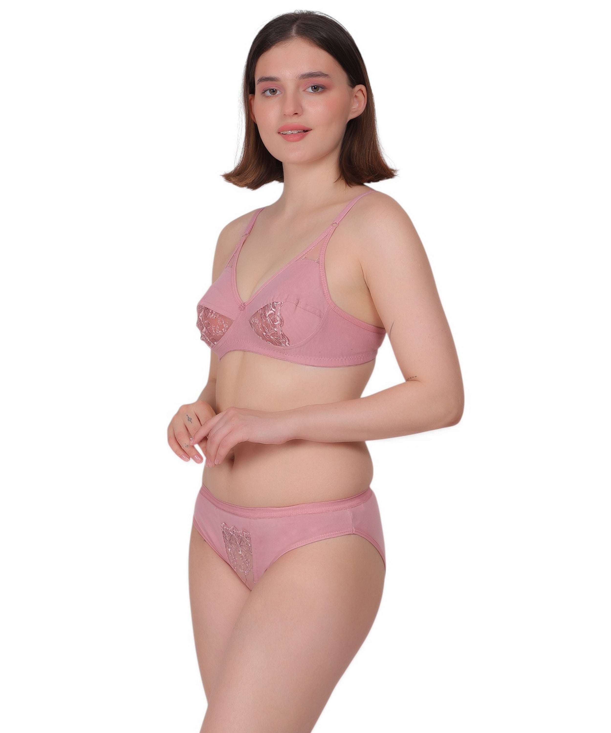 Full-Coverage Lingerie Set: Natural Shape & Comfort (Pack Of 3)