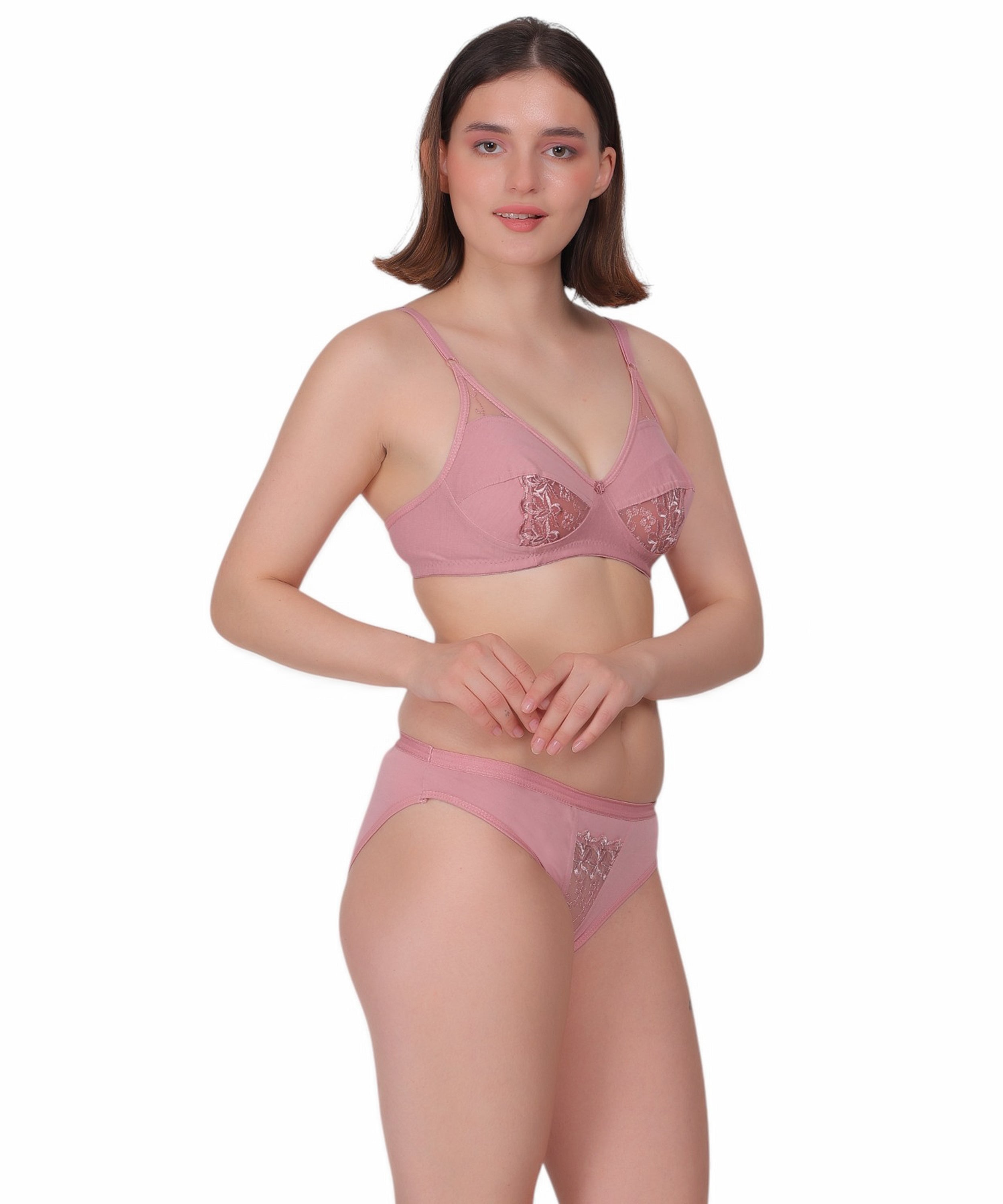 Full-Coverage Lingerie Set: Natural Shape & Comfort (Pack Of 3)