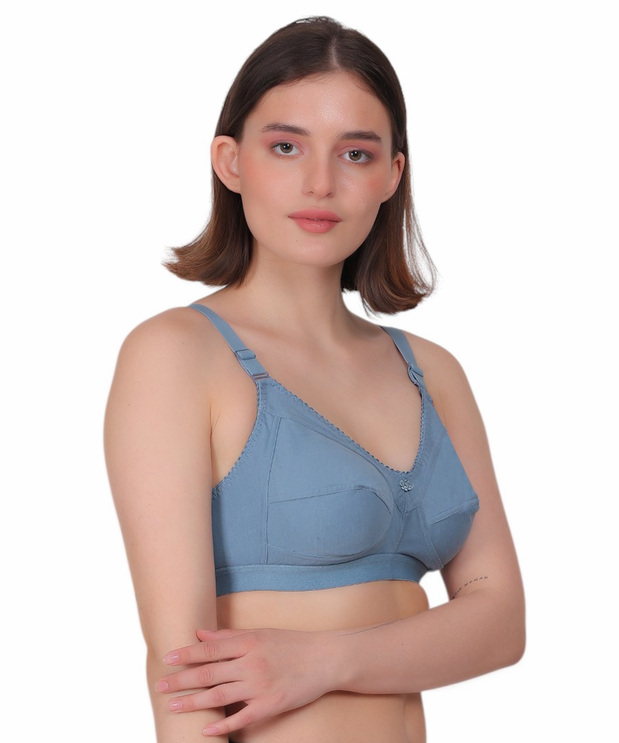 Flatter Your Shape: Nudiva Non-Padded Cotton Bra (Pack Of 3)