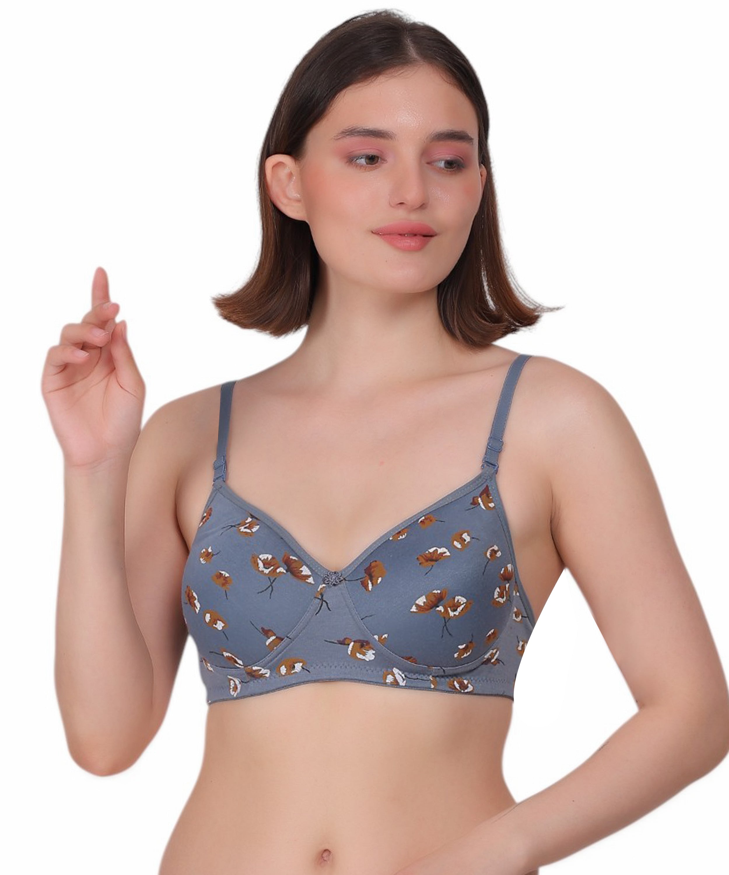 Nudiva Padded Printed Bra: Comfort Meets Style (Pack Of 3)
