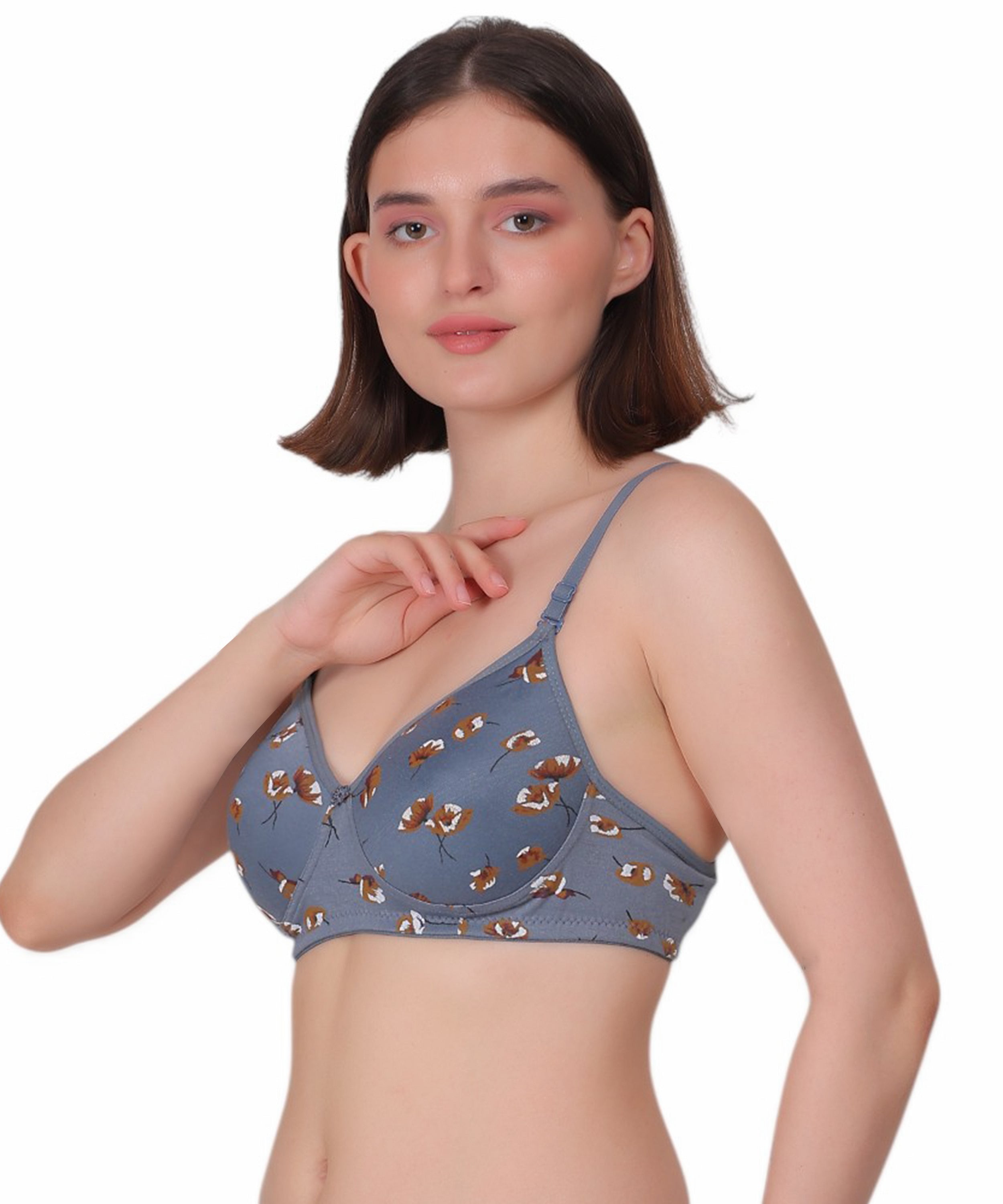 Nudiva Padded Printed Bra: Comfort Meets Style (Pack Of 3)