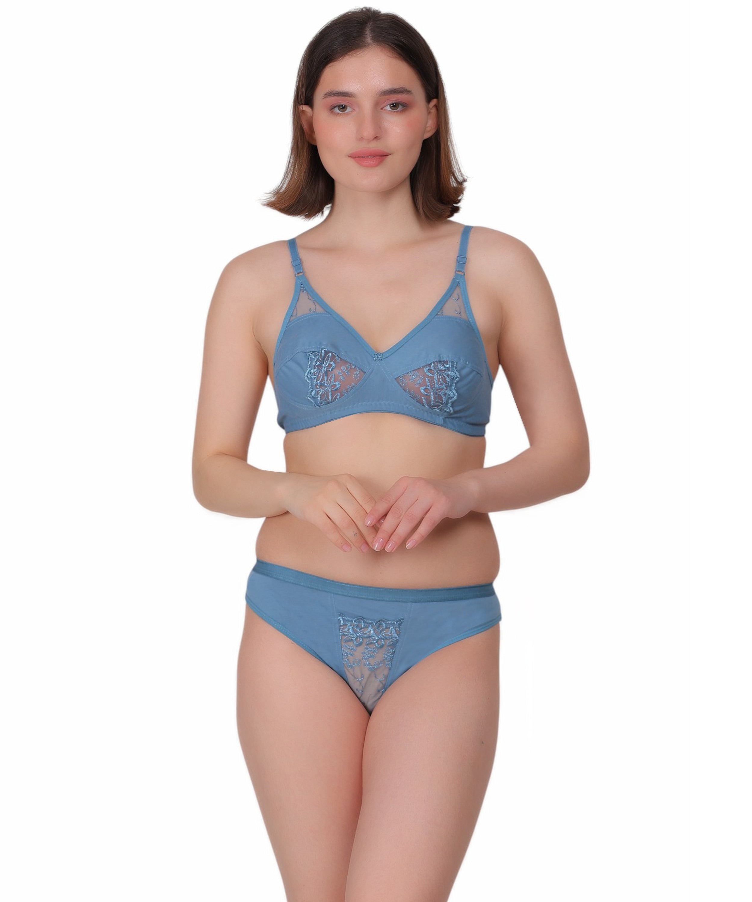 Full-Coverage Lingerie Set: Natural Shape & Comfort (Pack Of 3)