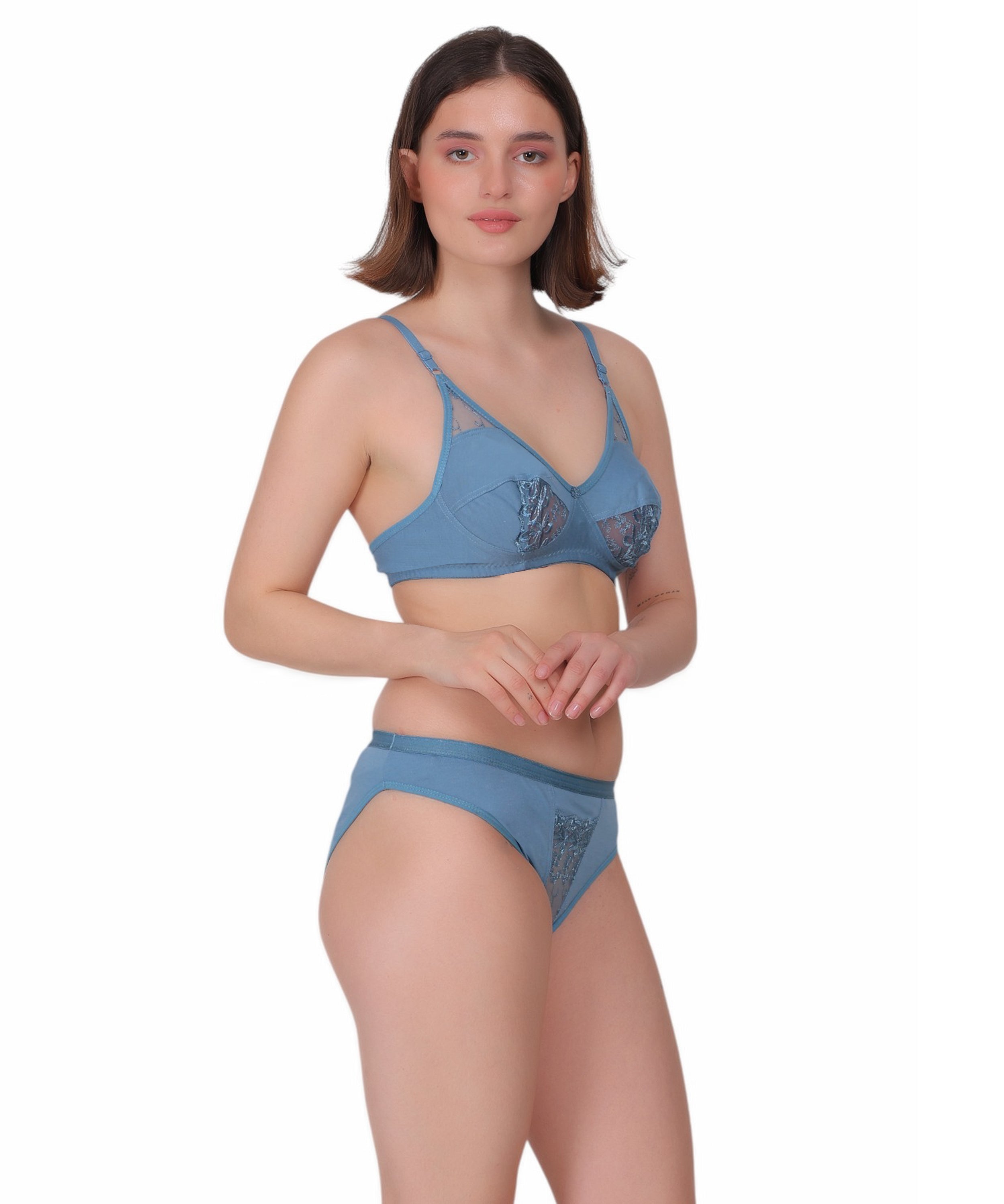 Full-Coverage Lingerie Set: Natural Shape & Comfort (Pack Of 3)