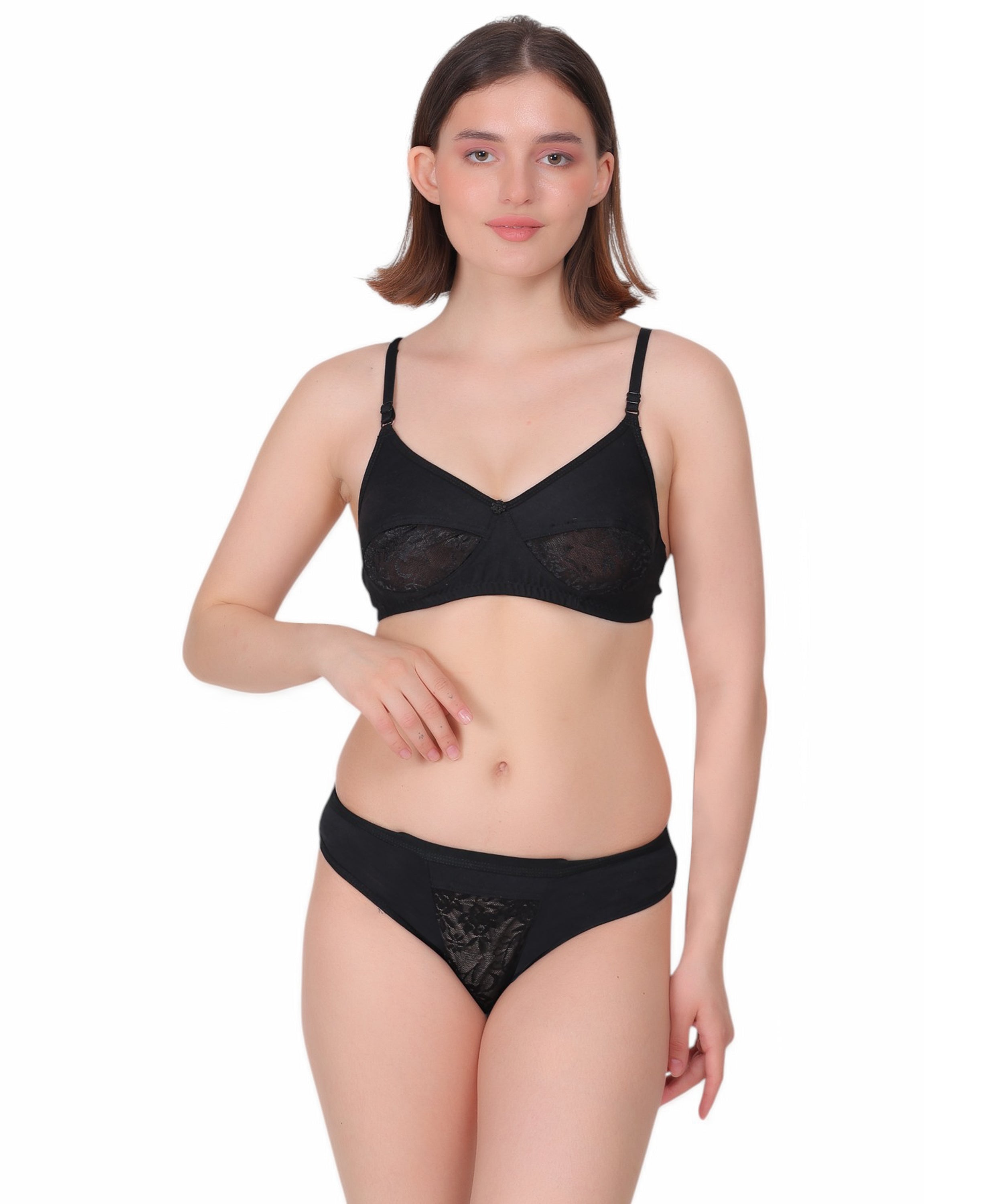 Playful & Chic: Nudiva Non Padded Self-Design Lingerie Set