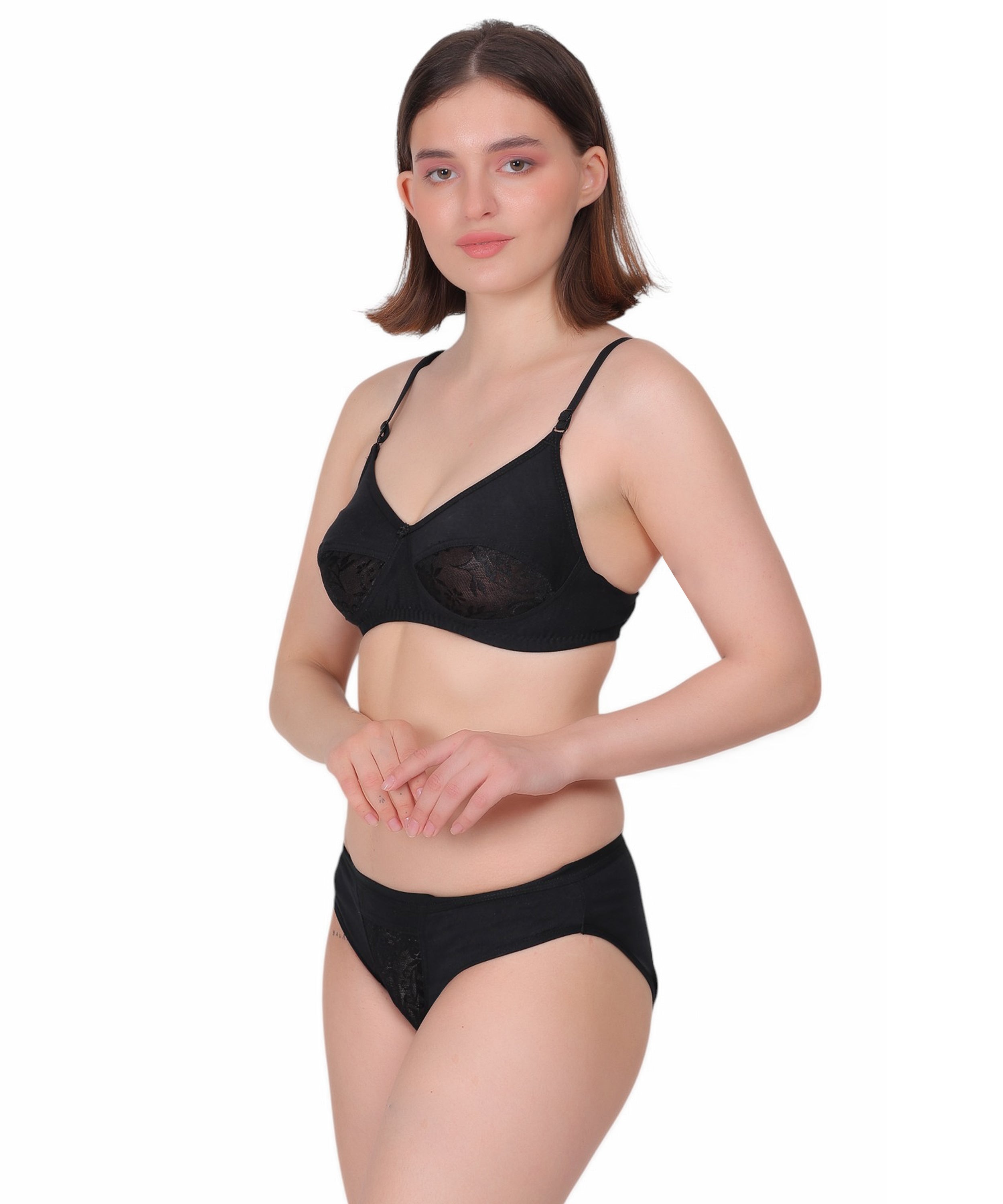 Playful & Chic: Nudiva Non Padded Self-Design Lingerie Set