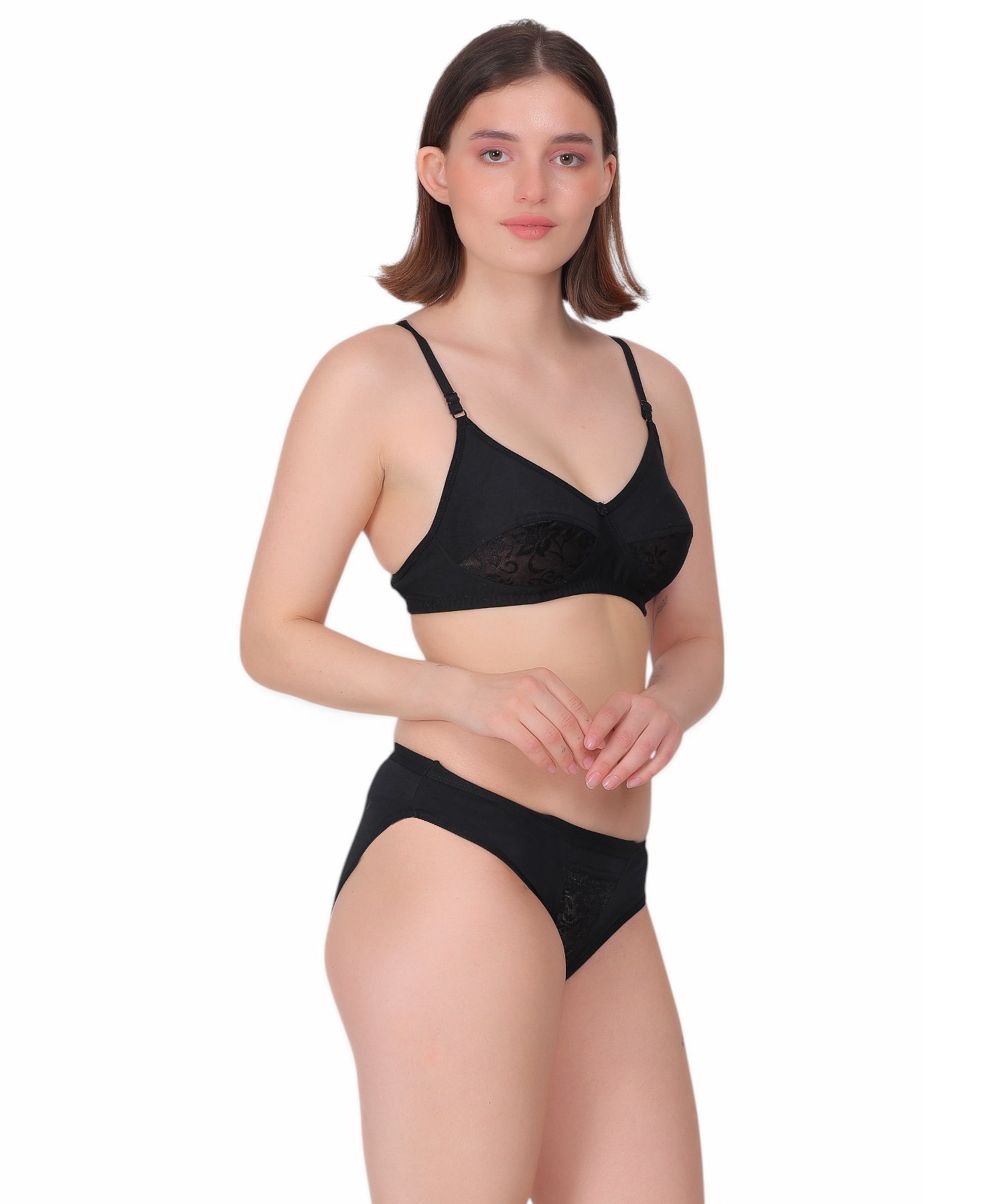 Playful & Chic: Nudiva Non Padded Self-Design Lingerie Set