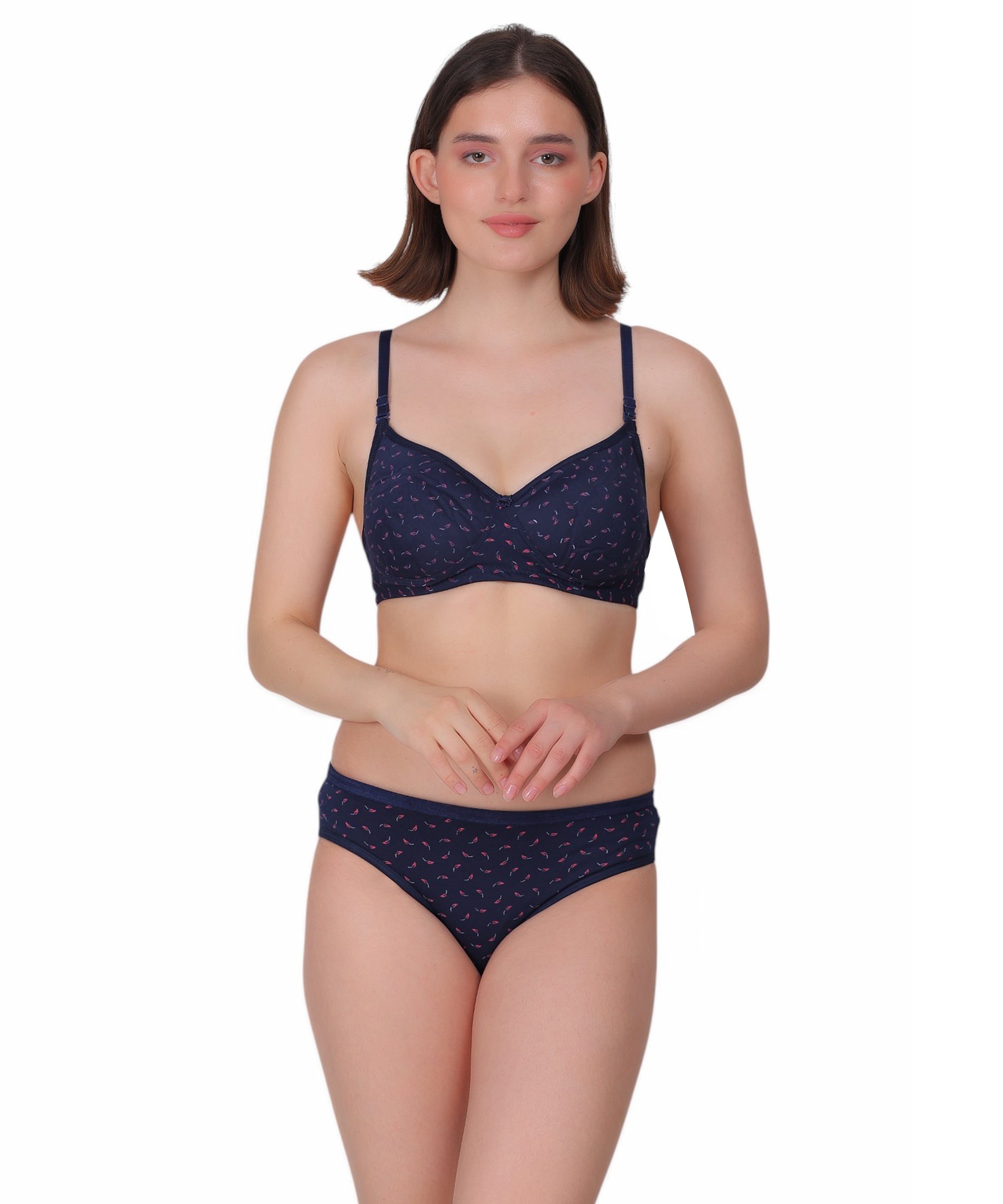 Printed Lingerie Set: Padded Support & Style