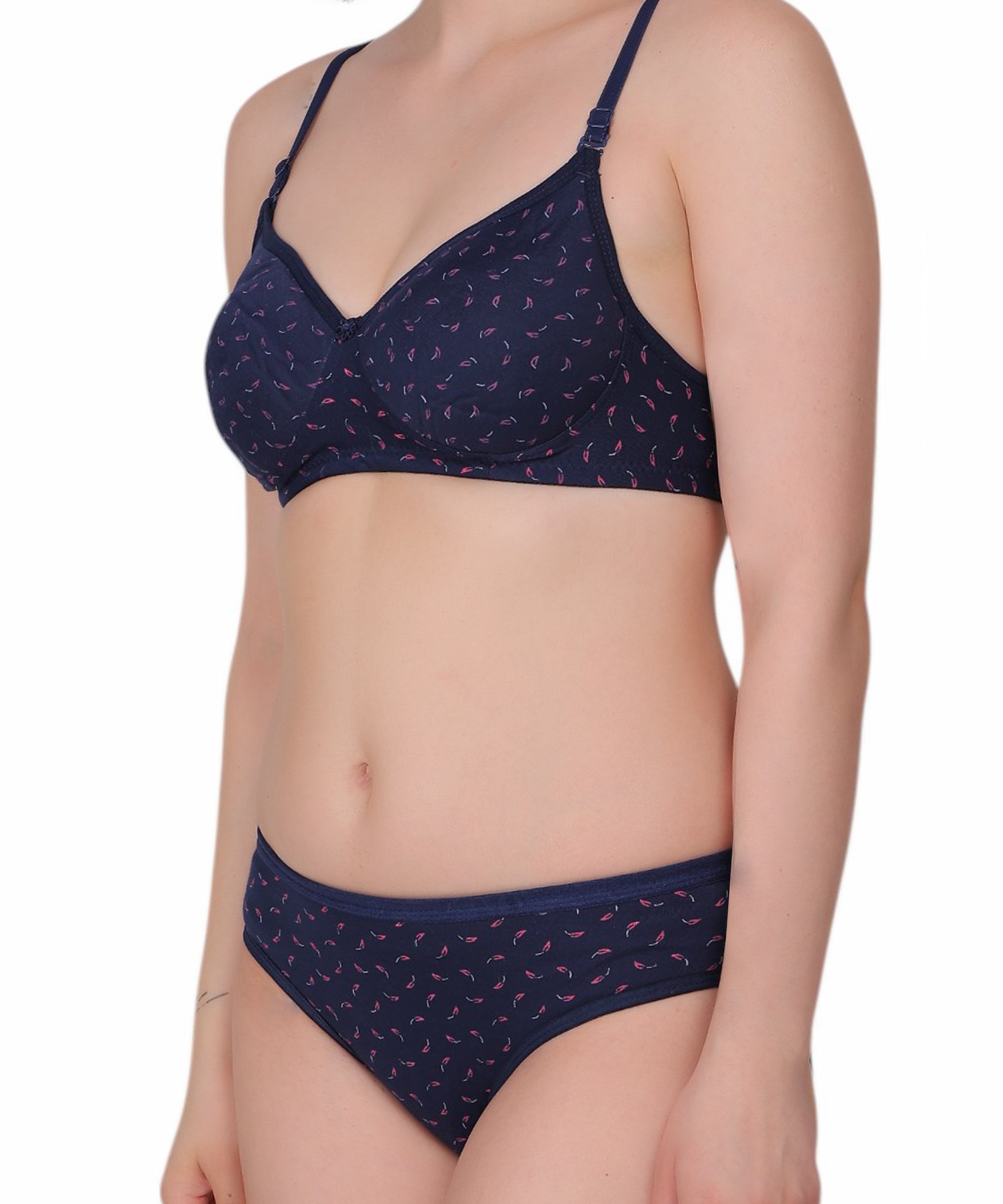 Printed Lingerie Set: Padded Support & Style