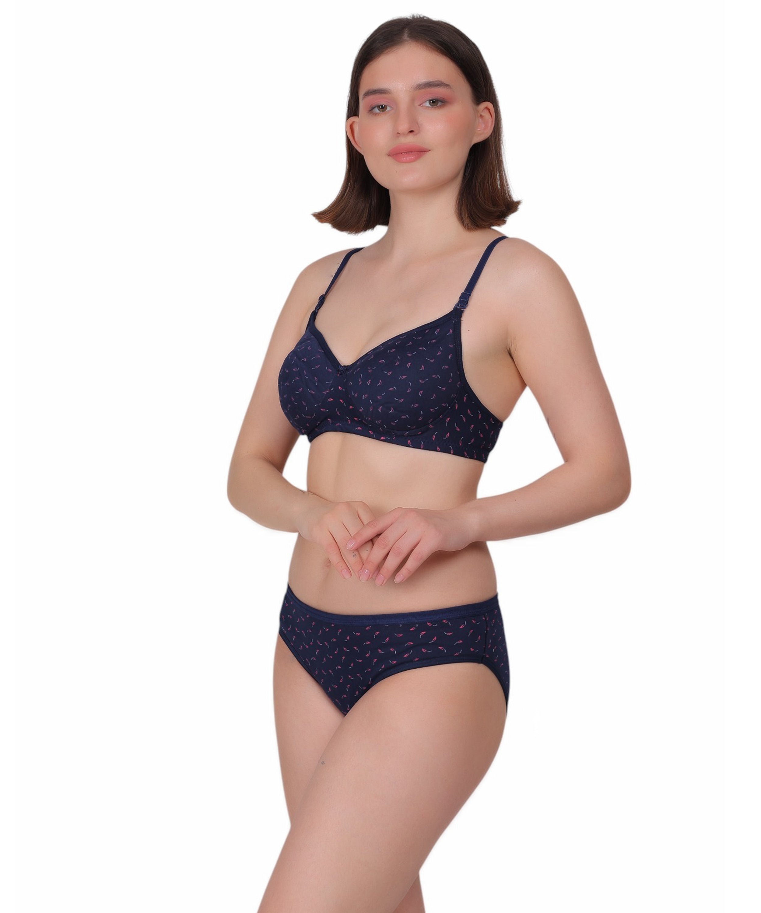 Printed Lingerie Set: Padded Support & Style