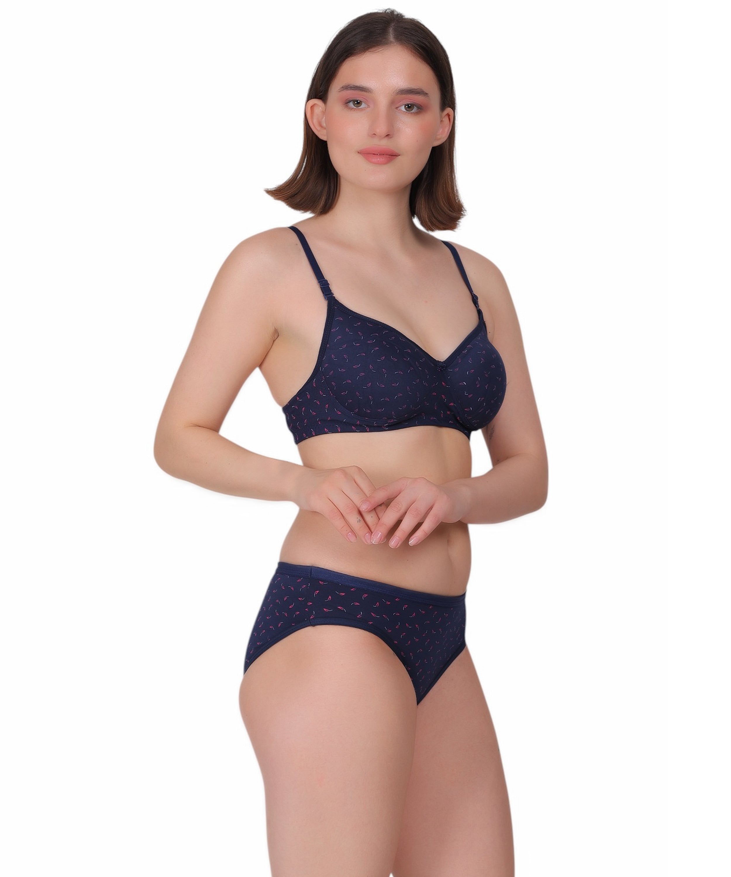 Printed Lingerie Set: Padded Support & Style