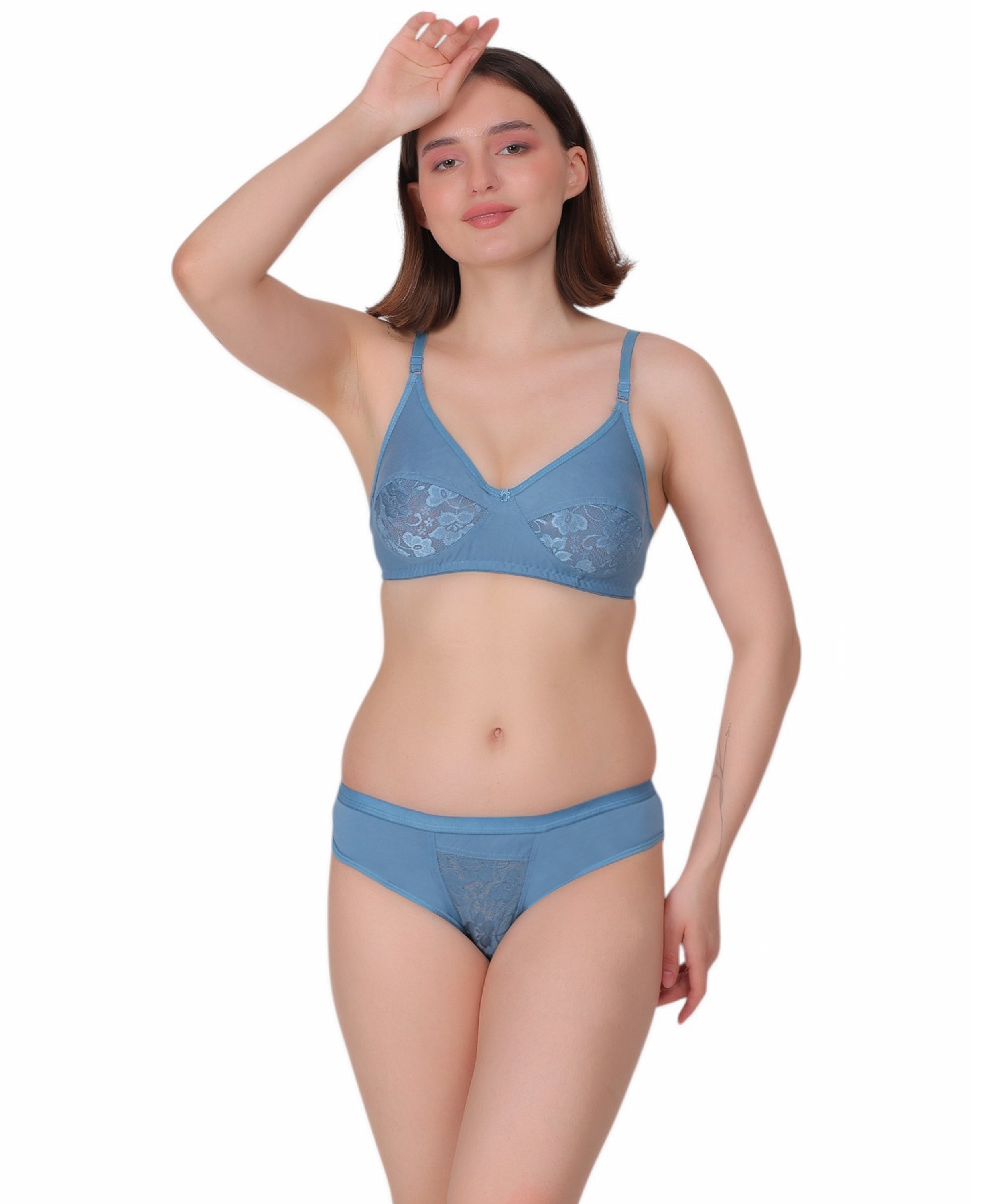 Playful & Chic: Nudiva Non Padded Self-Design Lingerie Set