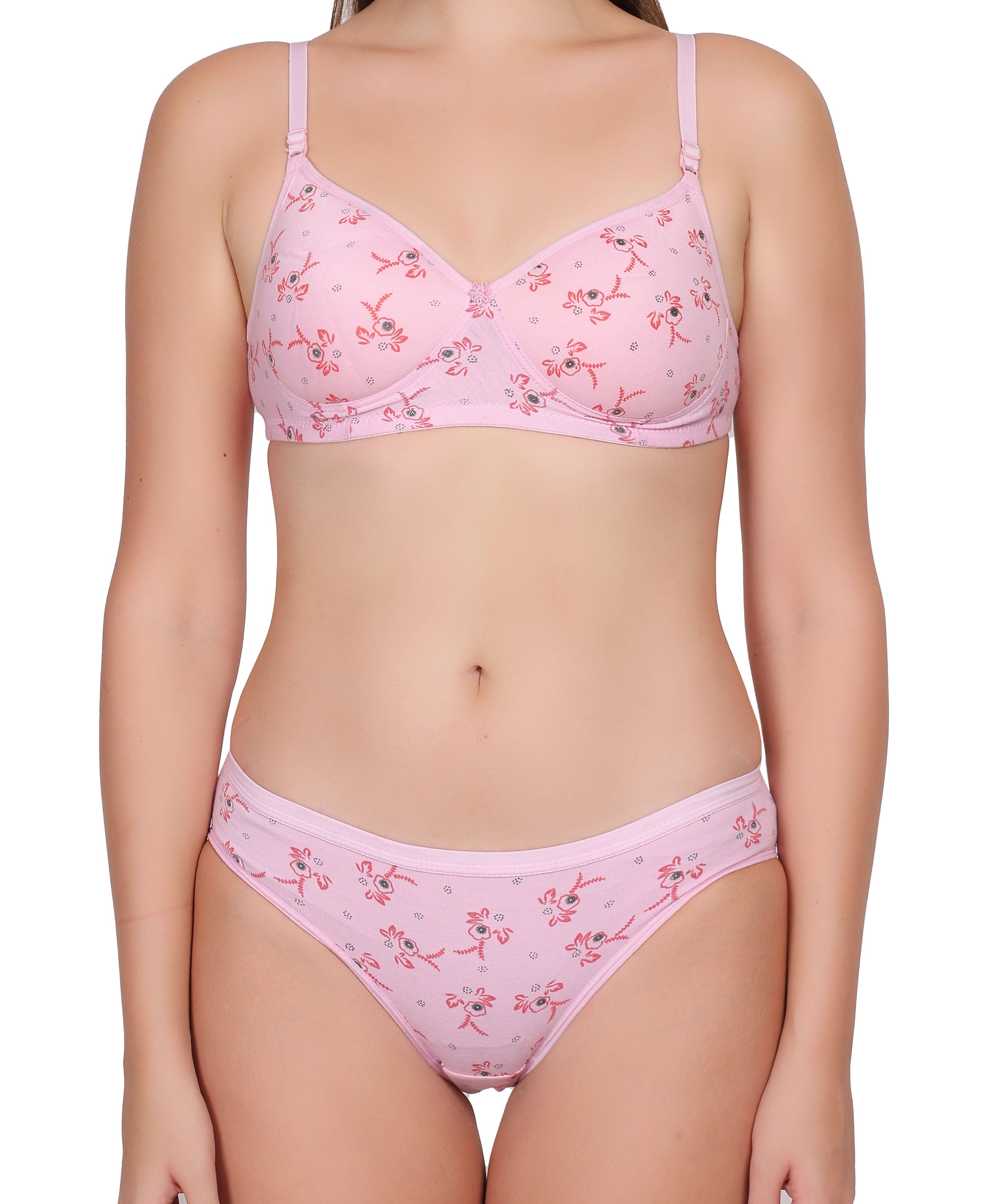 Printed Lingerie Set: Nudiva Padded Support & Style (Pack Of 3)