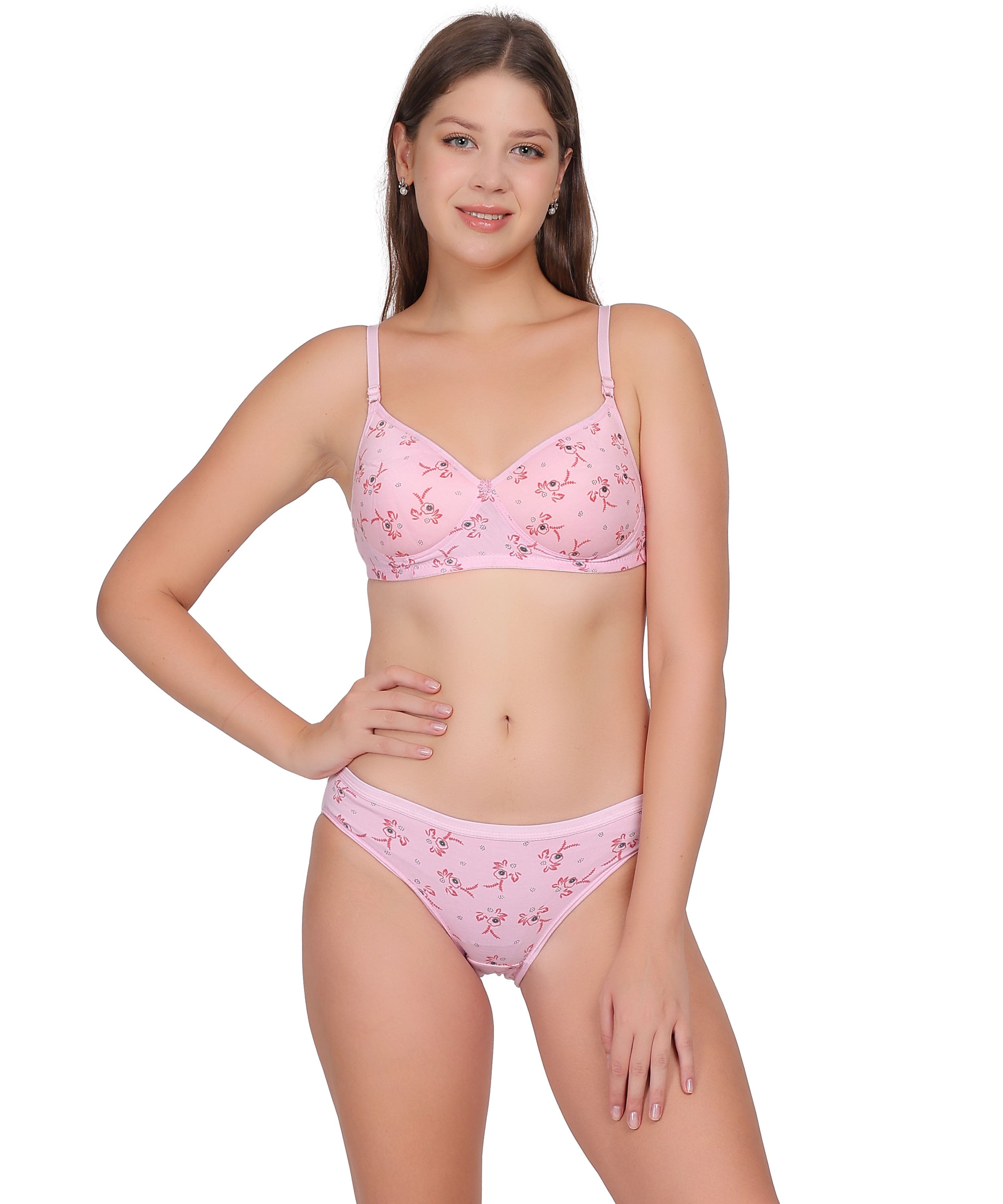 Printed Lingerie Set: Nudiva Padded Support & Style (Pack Of 3)