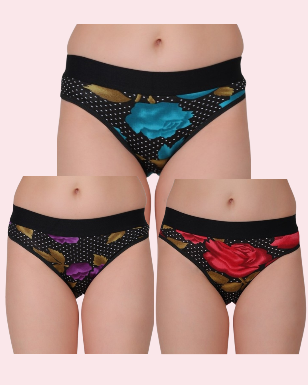 Nudiva Tulip Mid-Rise Hipster Panties: Pack of 3