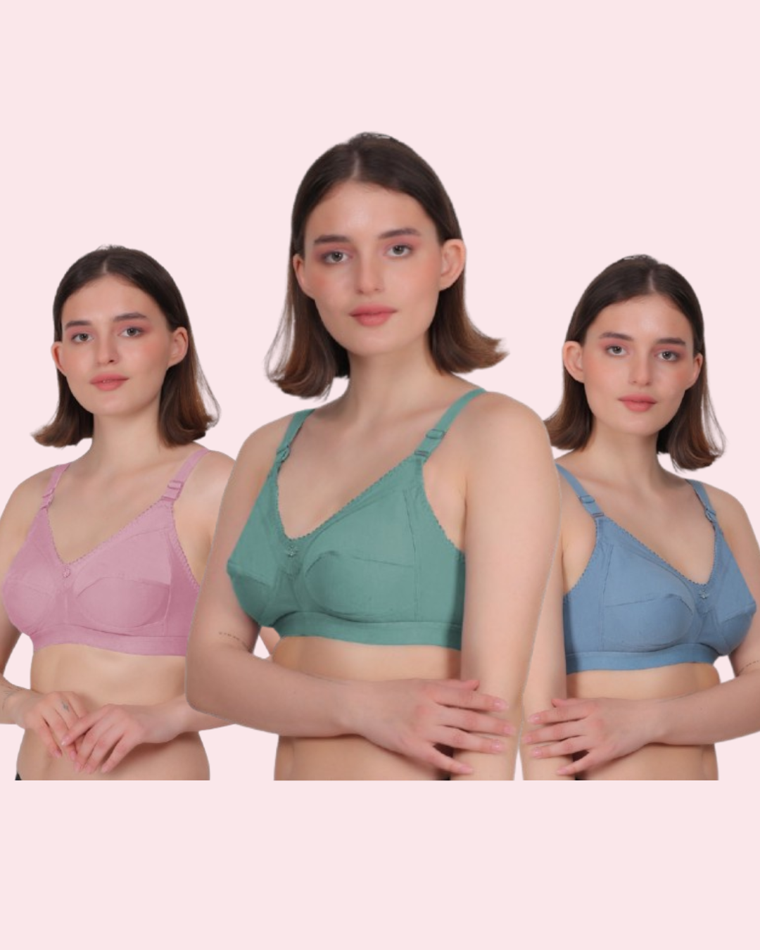Flatter Your Shape: Nudiva Non-Padded Cotton Bra (Pack Of 3)