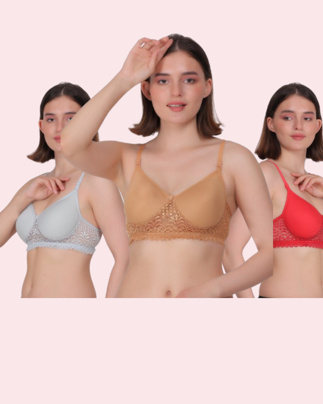 Comfort & Versatility: Nudiva Padded Bra (Pack Of 3)